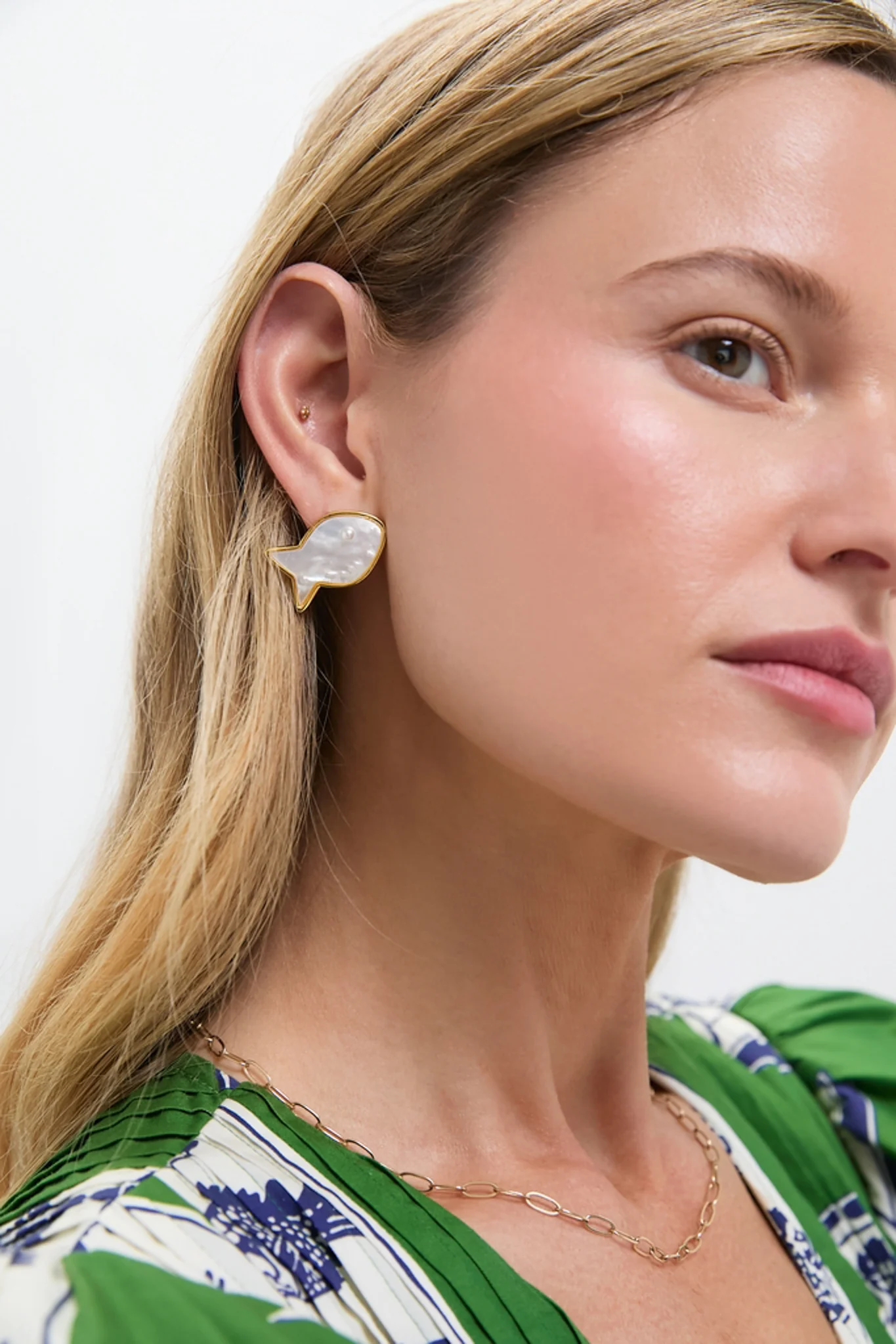 Mother of Pearl Finn Studs - Image 2
