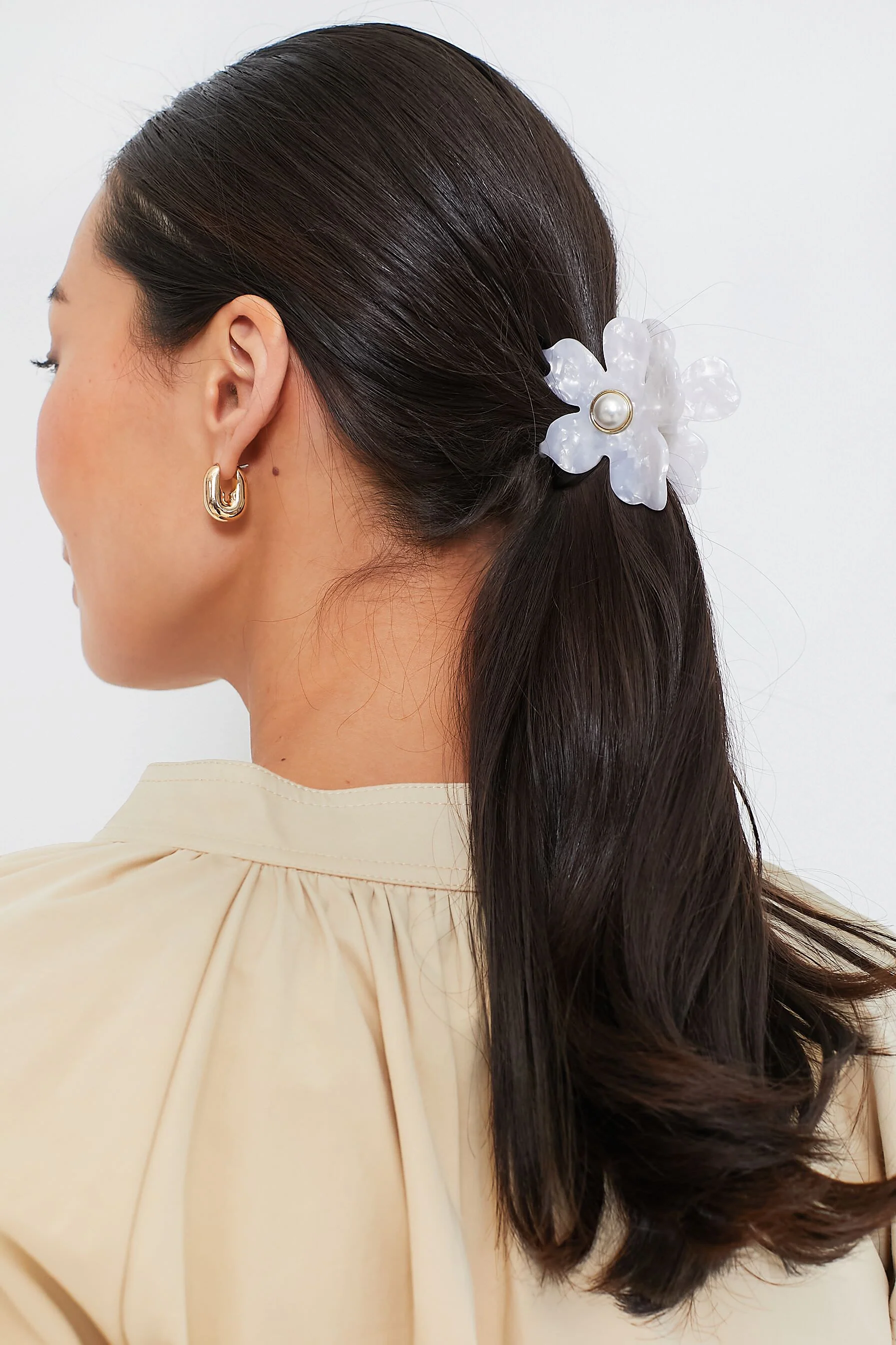 Mother of Pearl Lily Claw Clip - Image 2