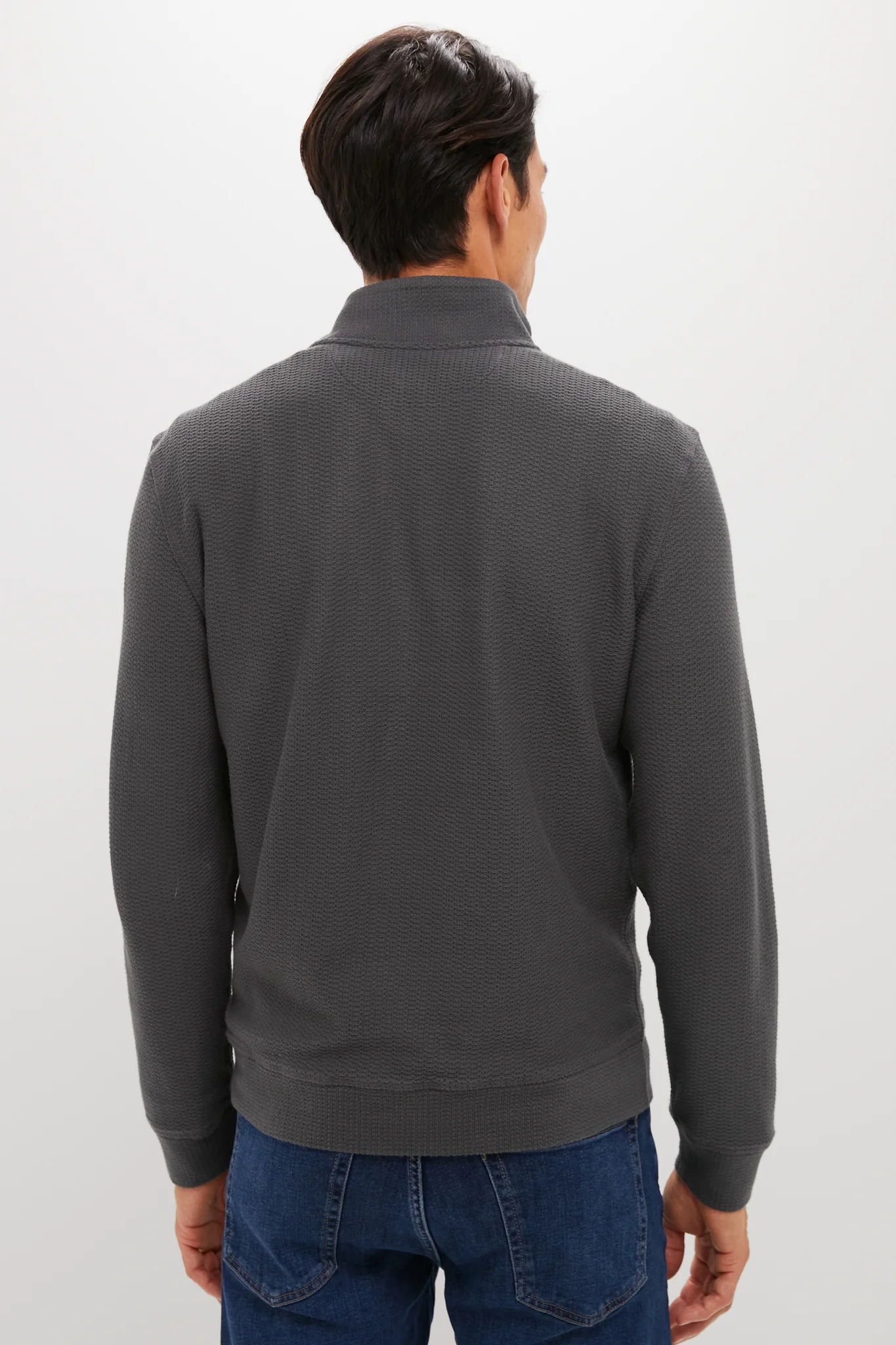 Mountain Coal Textured Knit Quarter Zip - Image 4