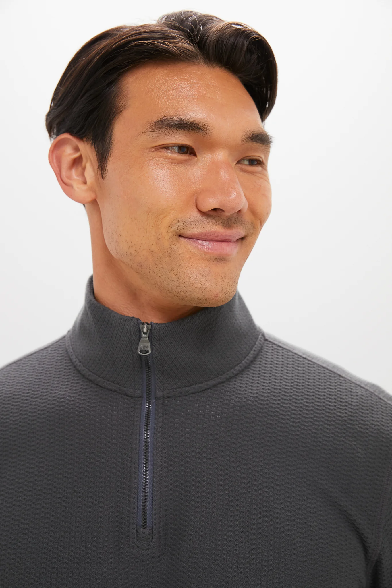 Mountain Coal Textured Knit Quarter Zip - Image 5