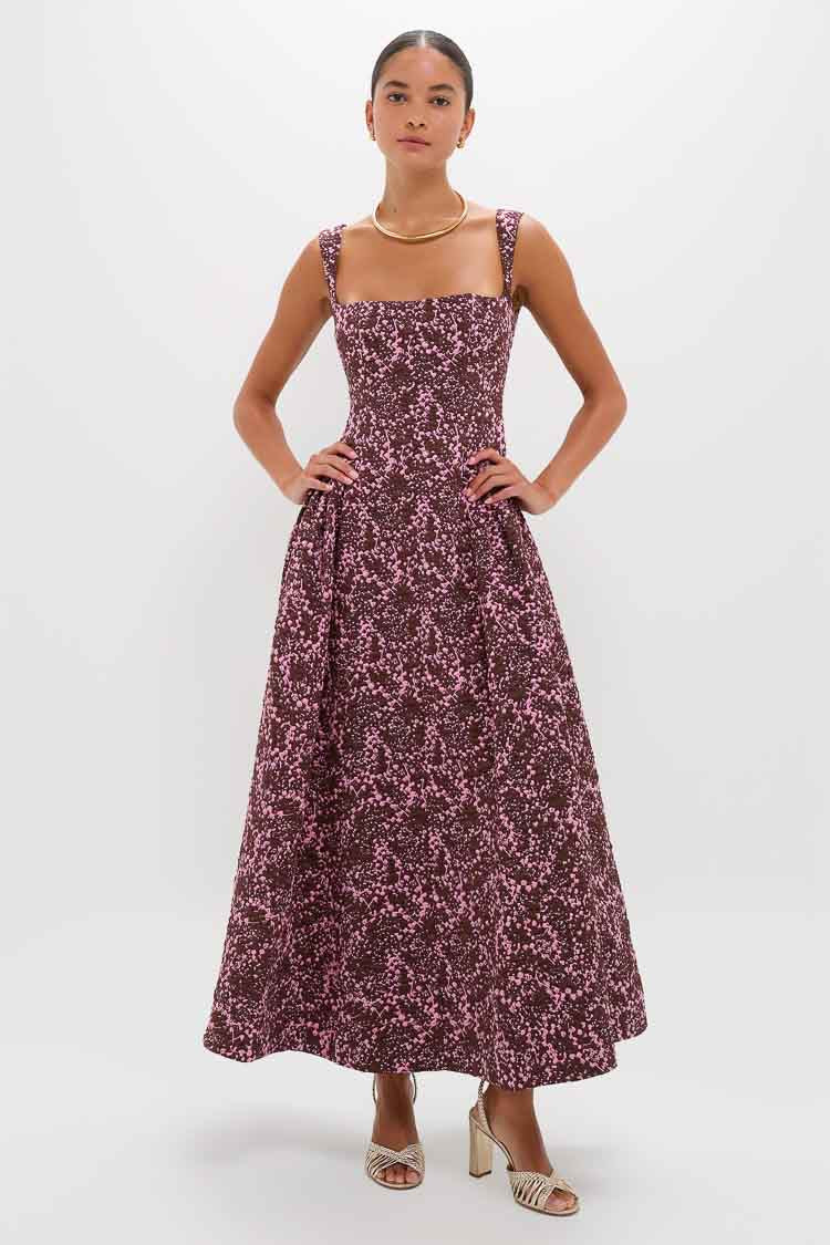 Mulberry Jacquard Sylvie Midi Dress - Image 3