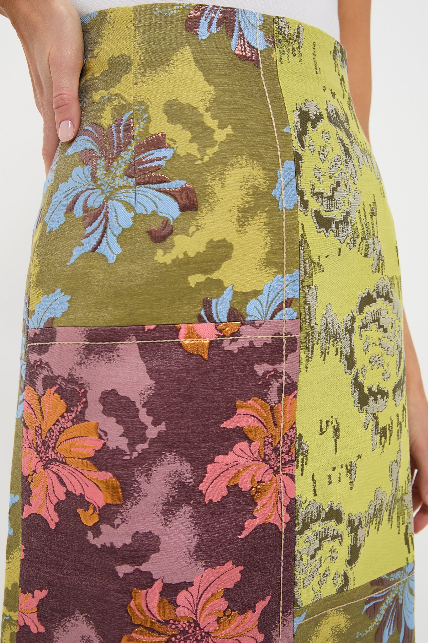 Multi Adriana Jacquard Midi Skirt - Image 5