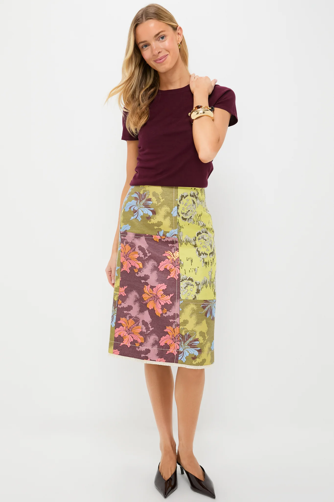 Multi Adriana Jacquard Midi Skirt - Image 6