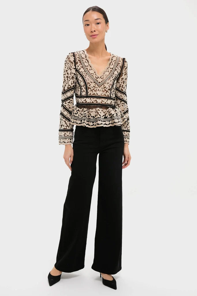 Multi Bea Embroidery Long Sleeve Top - Image 6