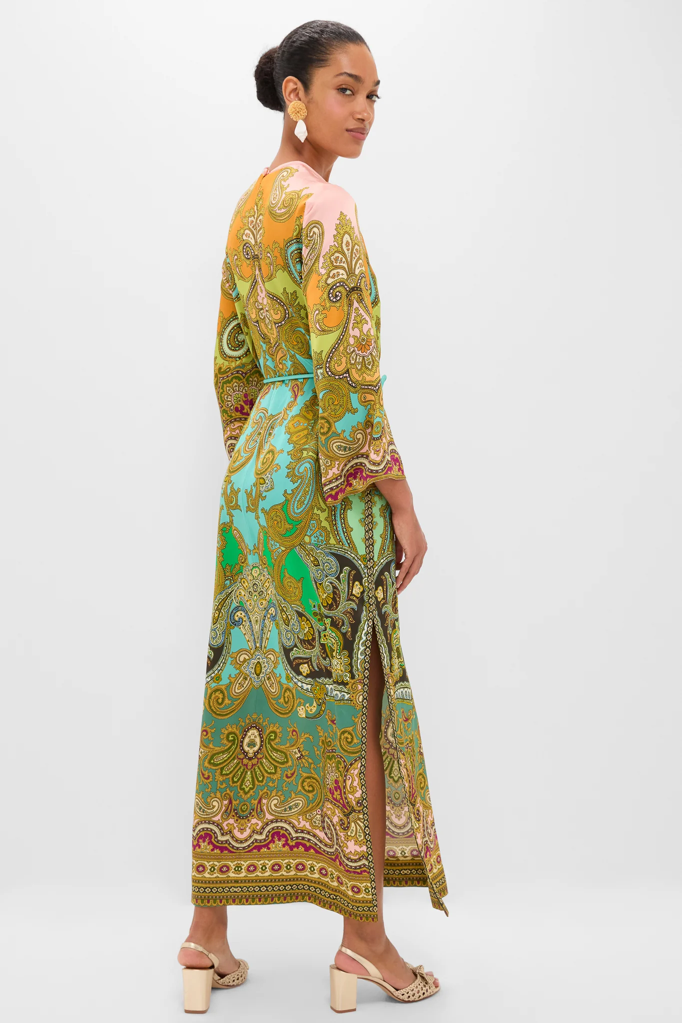 Multi Clemenza Silk Midi Dress - Image 3