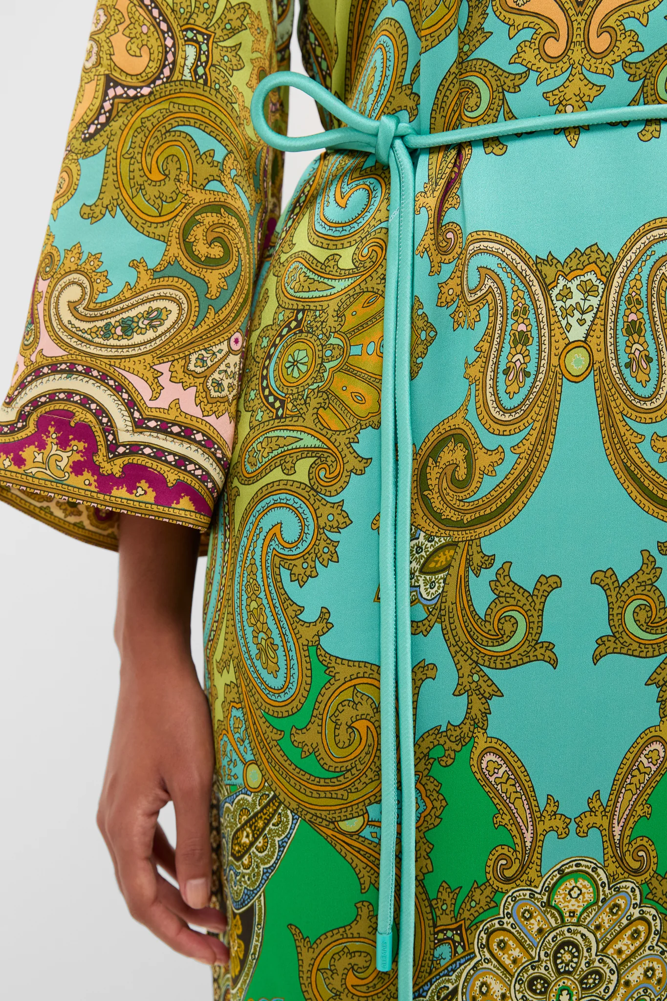 Multi Clemenza Silk Midi Dress - Image 5
