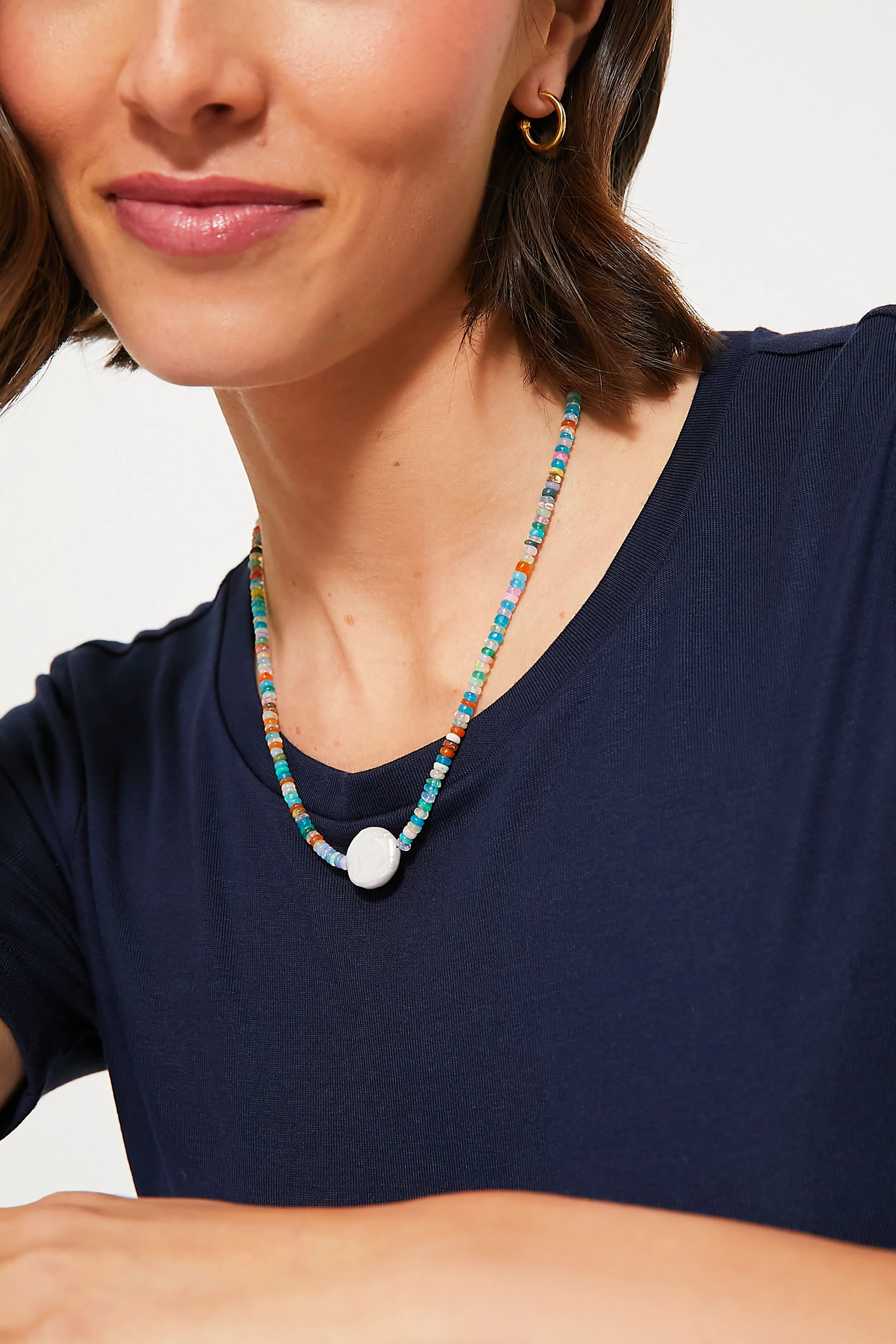 Multi Destination Necklace in Rainbow Opal - Image 2