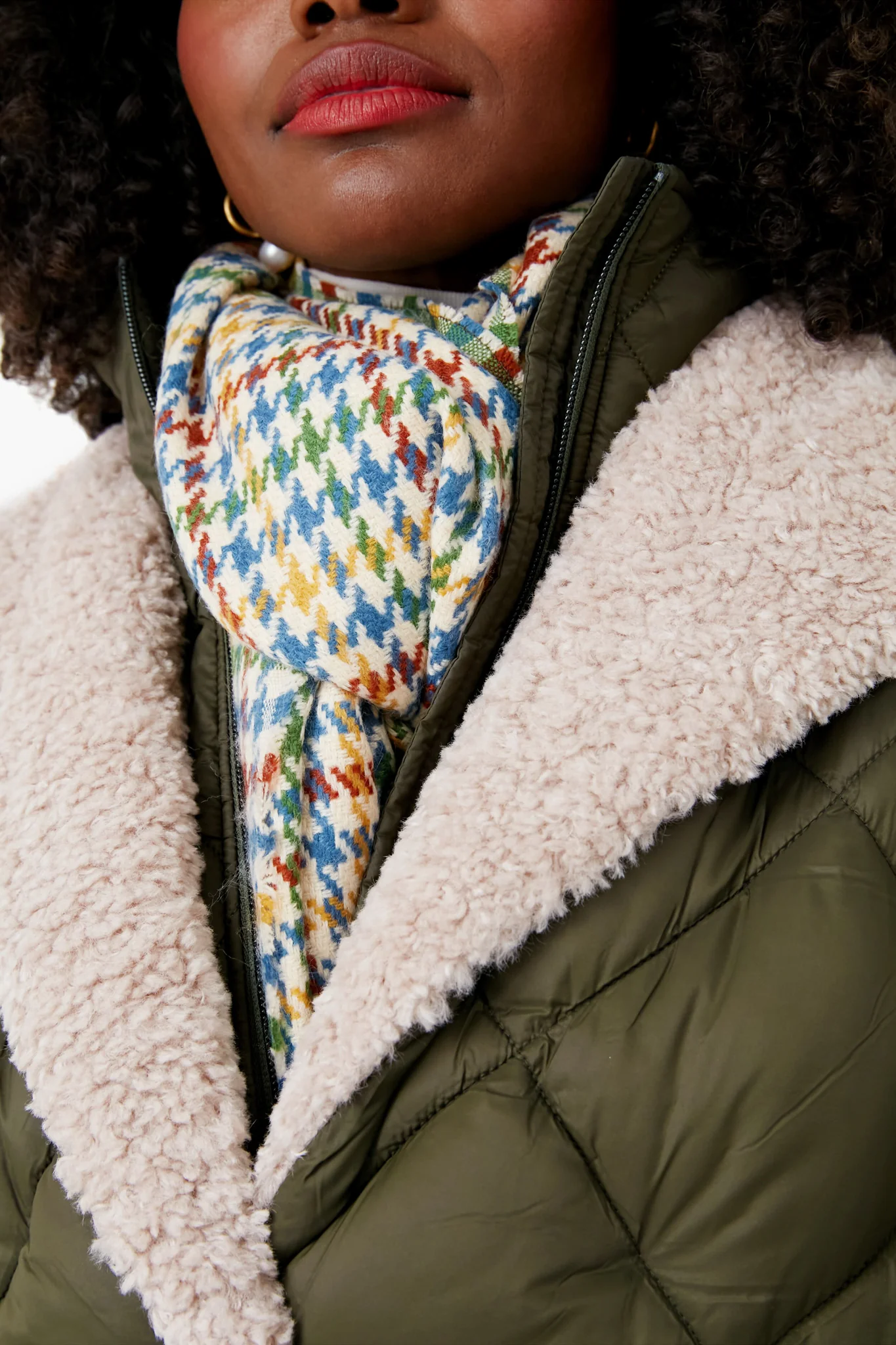 Multi-Plaid Houndstooth Scarf - Image 2