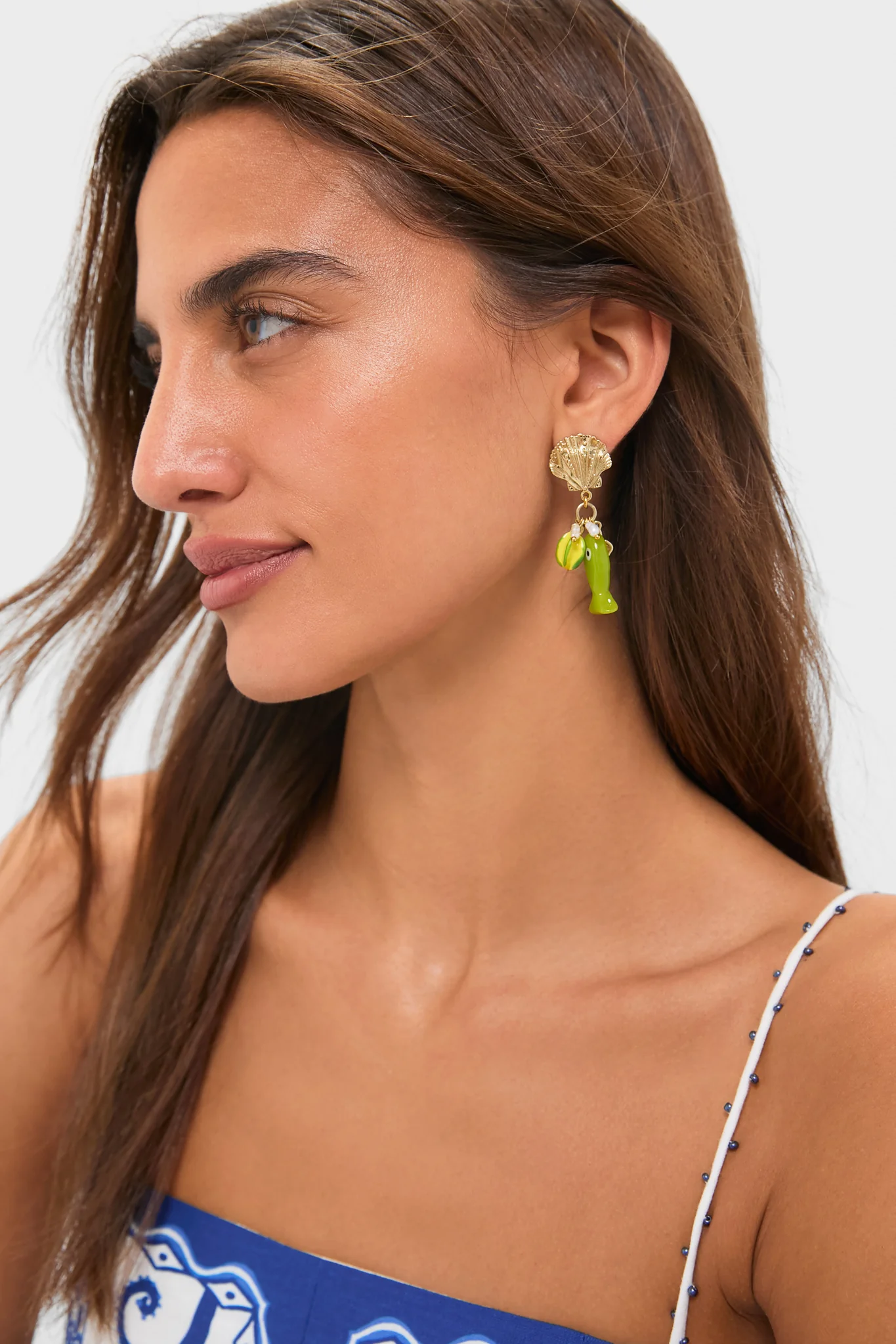 Multi Tesori Fish Charm Drop Earrings - Image 2