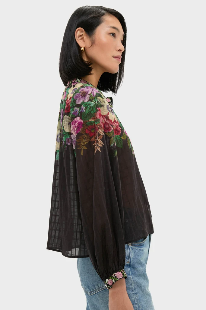 Multi Viktoria Print Long Sleeve Blouse - Image 3