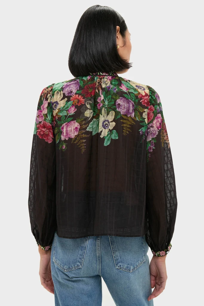 Multi Viktoria Print Long Sleeve Blouse - Image 4