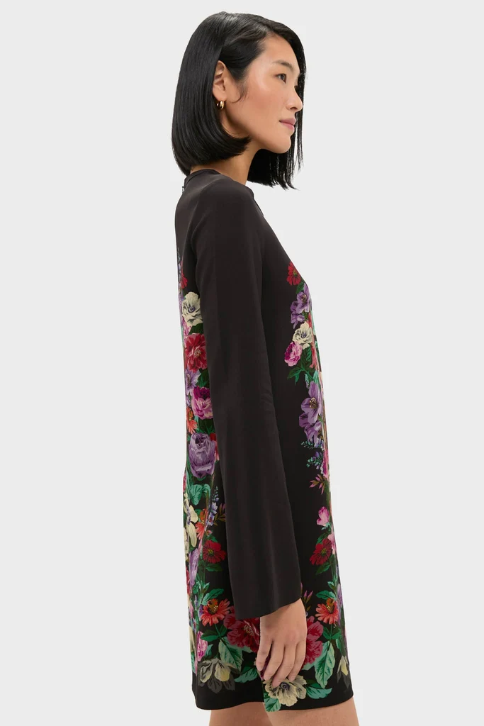 Multi Viktoria Print Long Sleeve Mini Dress - Image 3
