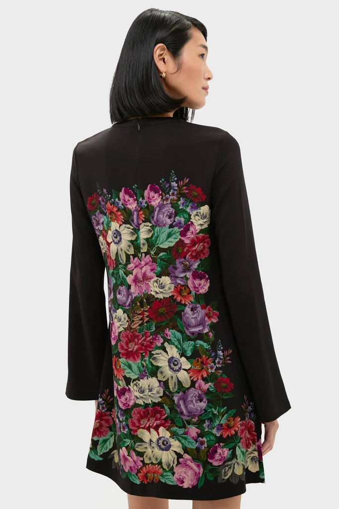 Multi Viktoria Print Long Sleeve Mini Dress - Image 4