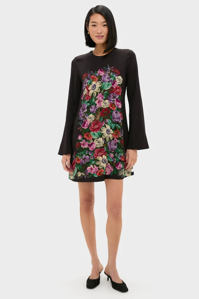 Multi Viktoria Print Long Sleeve Mini Dress - Image 6