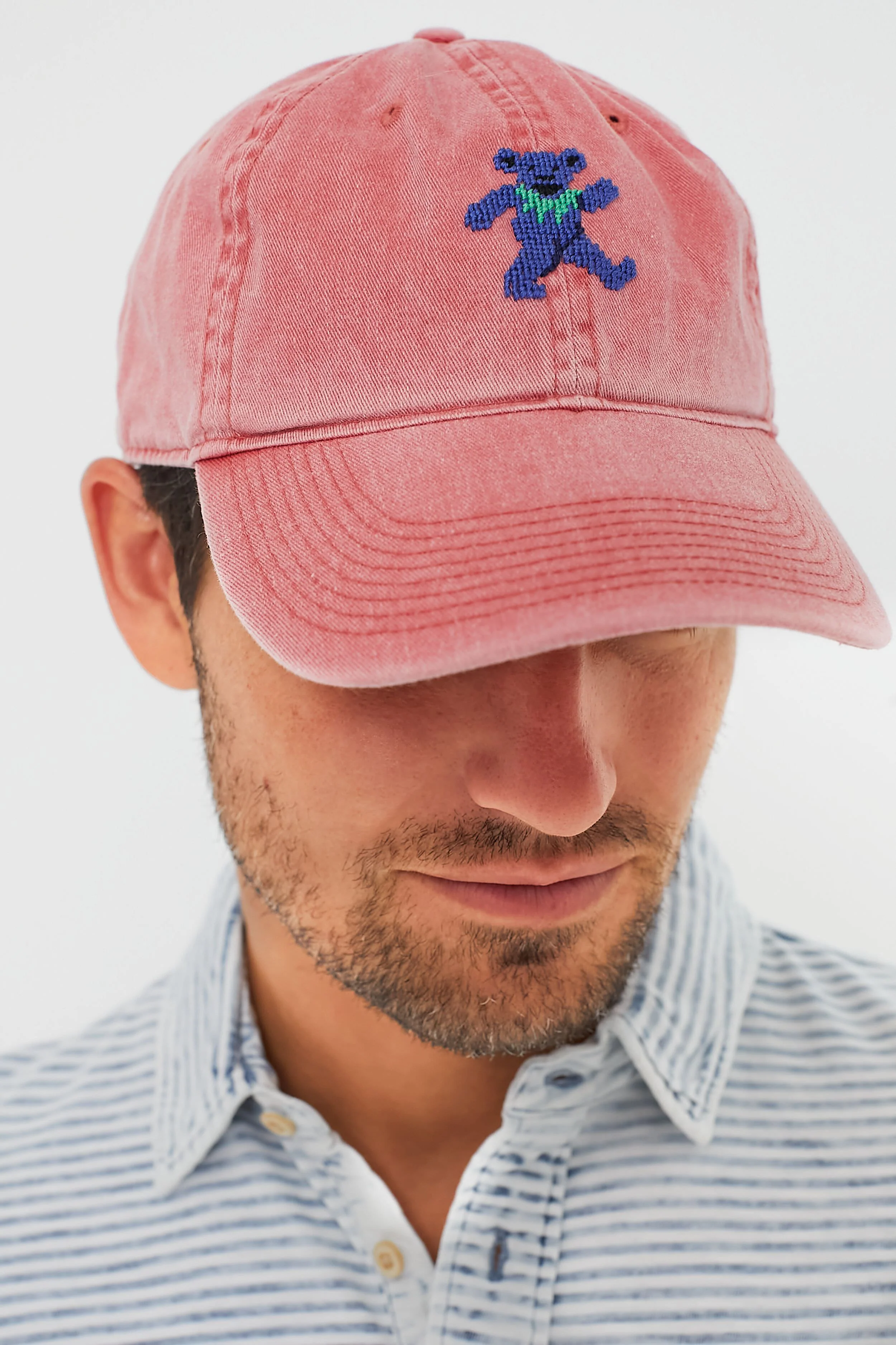 Nantucket Red Dancing Bear Needlepoint Hat - Image 4