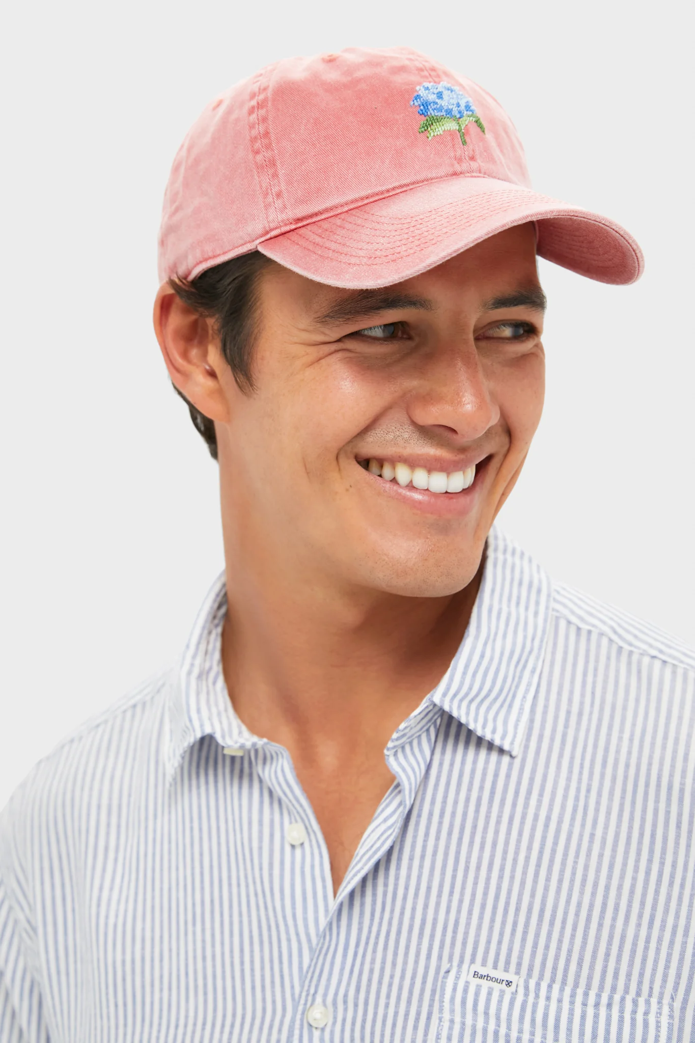Nantucket Red Hydrangea Needlepoint Hat - Image 6