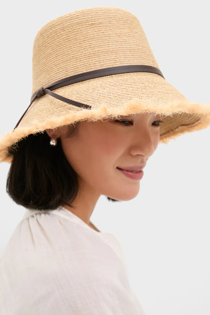Natural and Chocolate Zoe Lampshade Hat - Image 2