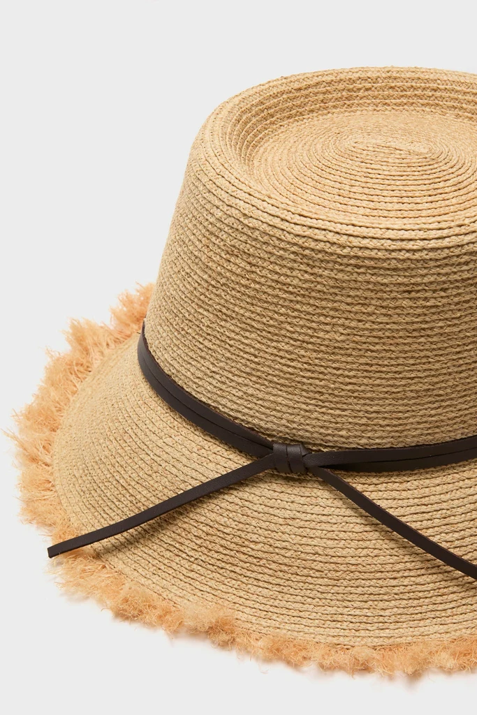 Natural and Chocolate Zoe Lampshade Hat - Image 4