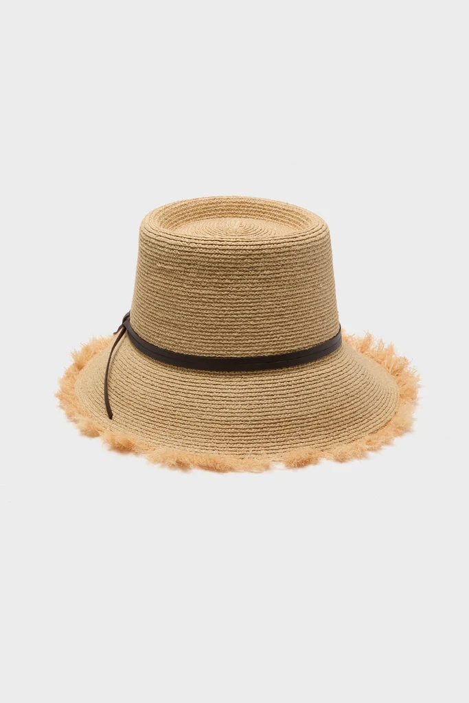 Natural and Chocolate Zoe Lampshade Hat - Image 5