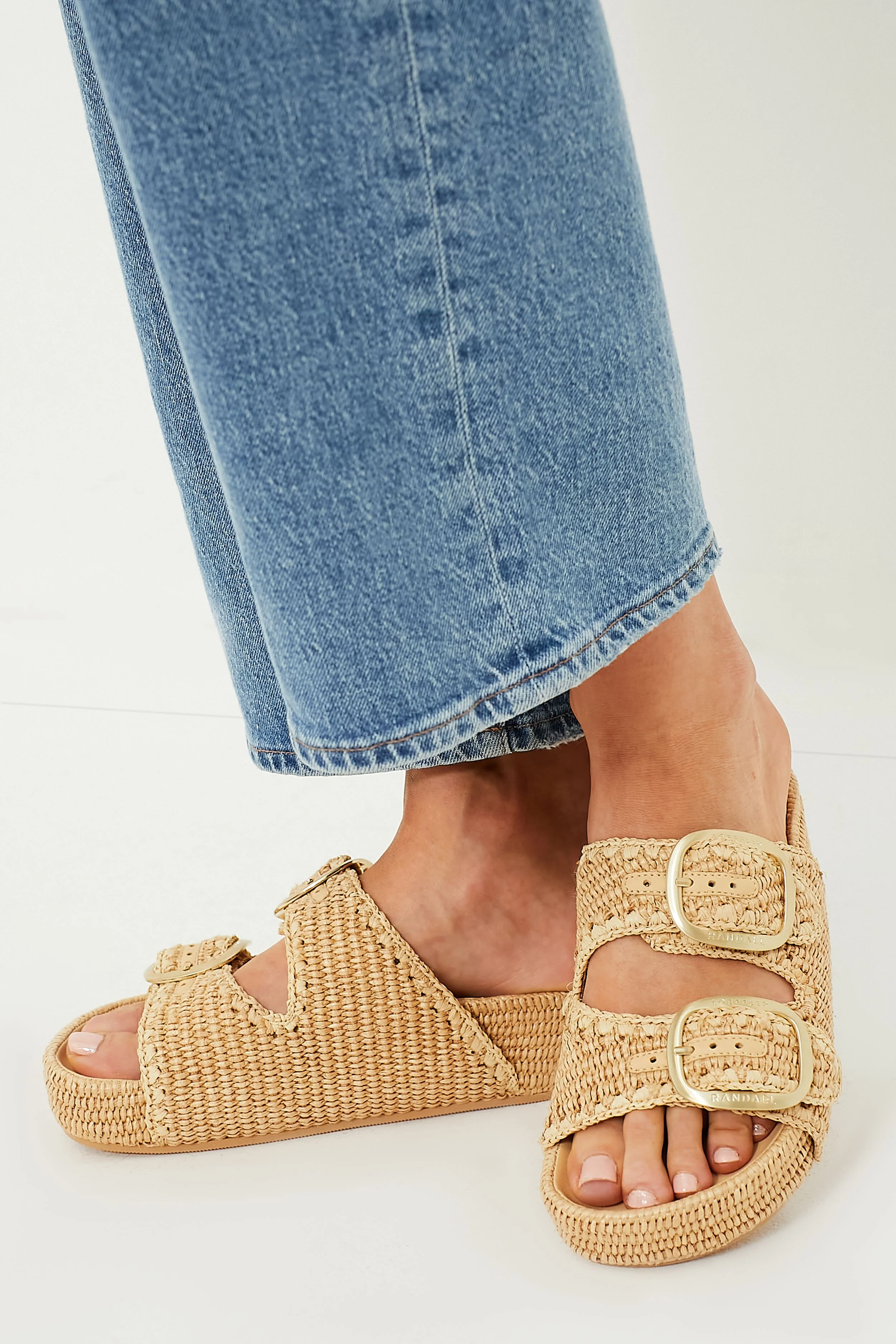 Natural Chunky Woven Raffia Sandals - Image 2