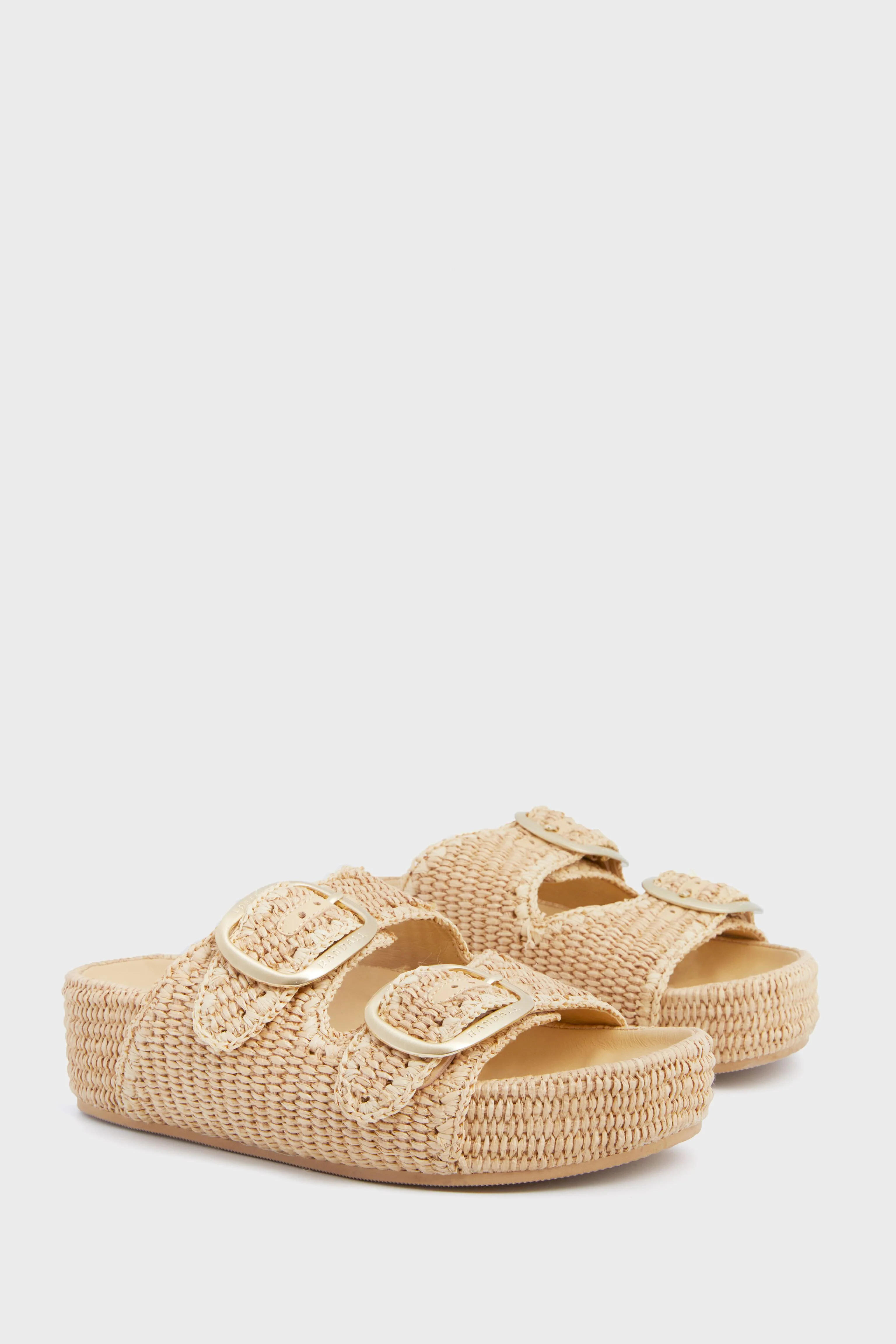 Natural Chunky Woven Raffia Sandals - Image 4