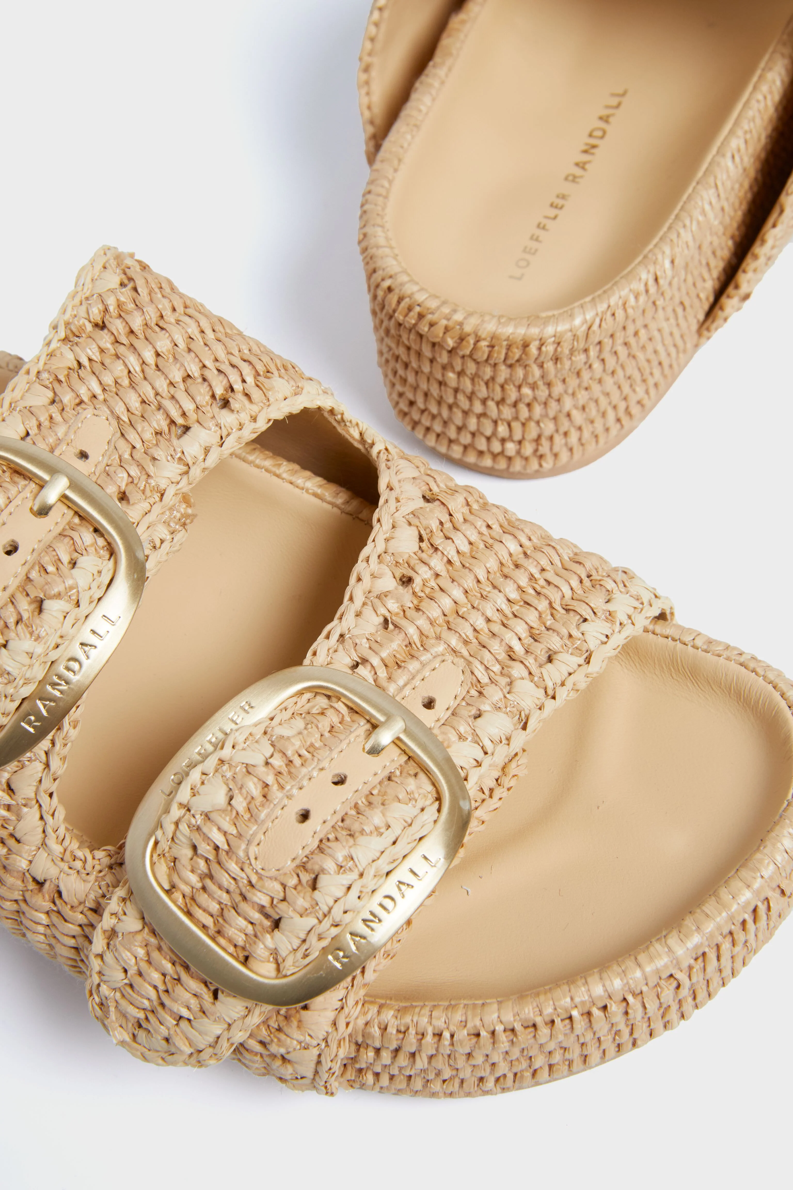 Natural Chunky Woven Raffia Sandals - Image 5