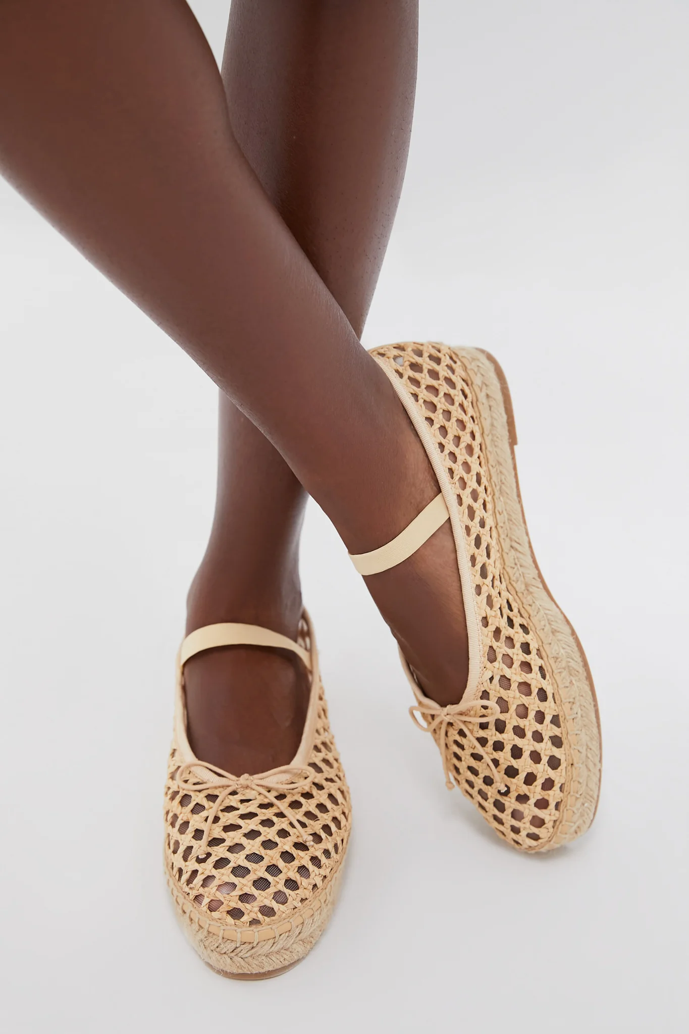 Natural Crochet Raffia Kayla Ballet Espadrilles - Image 4