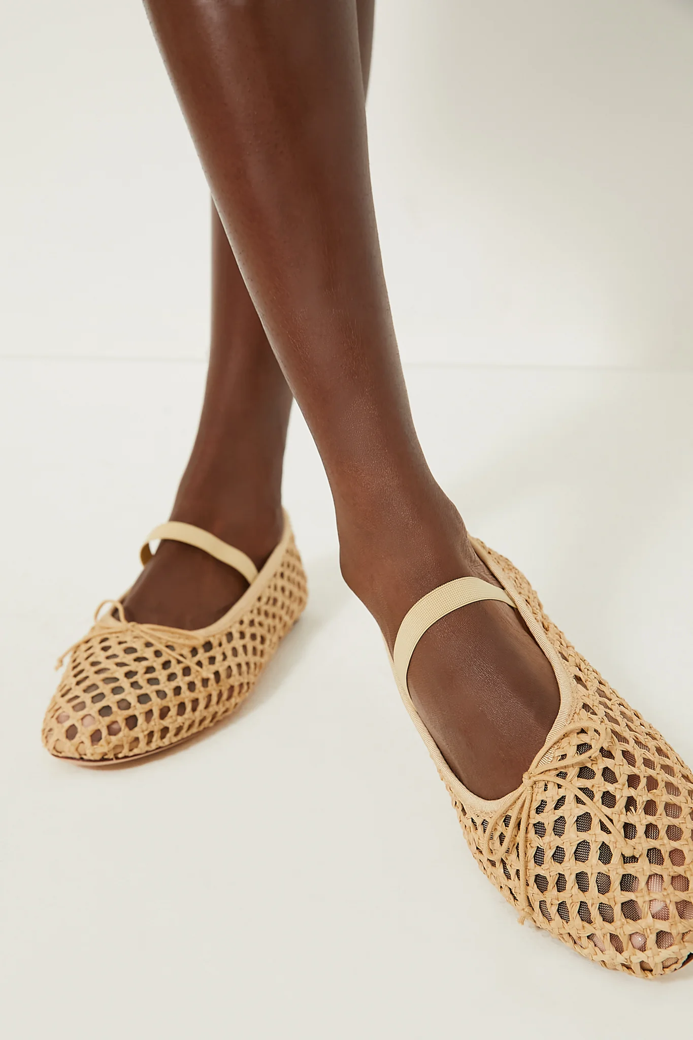 Natural Crochet Raffia Leonie Flats - Image 7