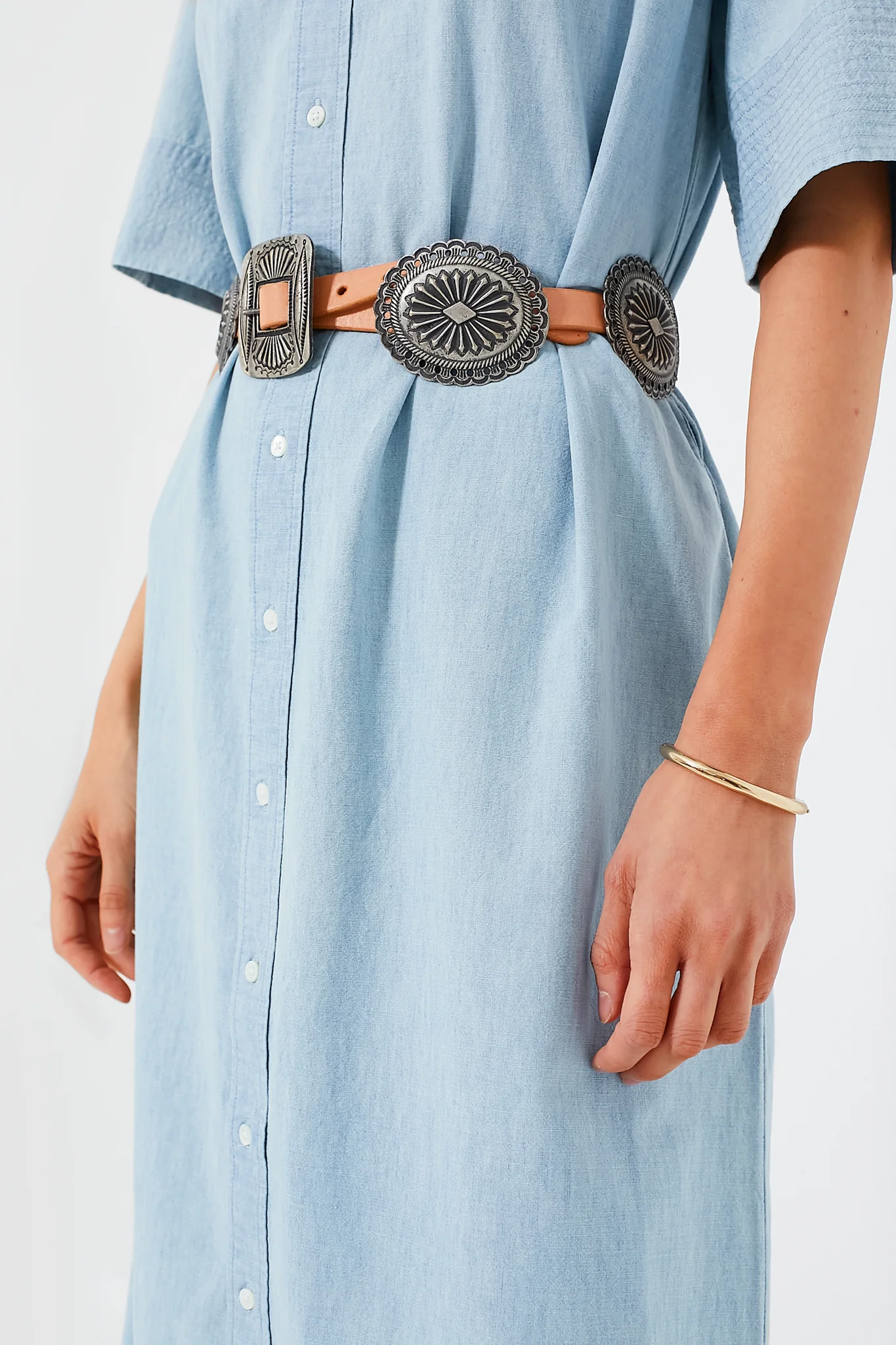 Natural Distressed Leather Belt - Image 2