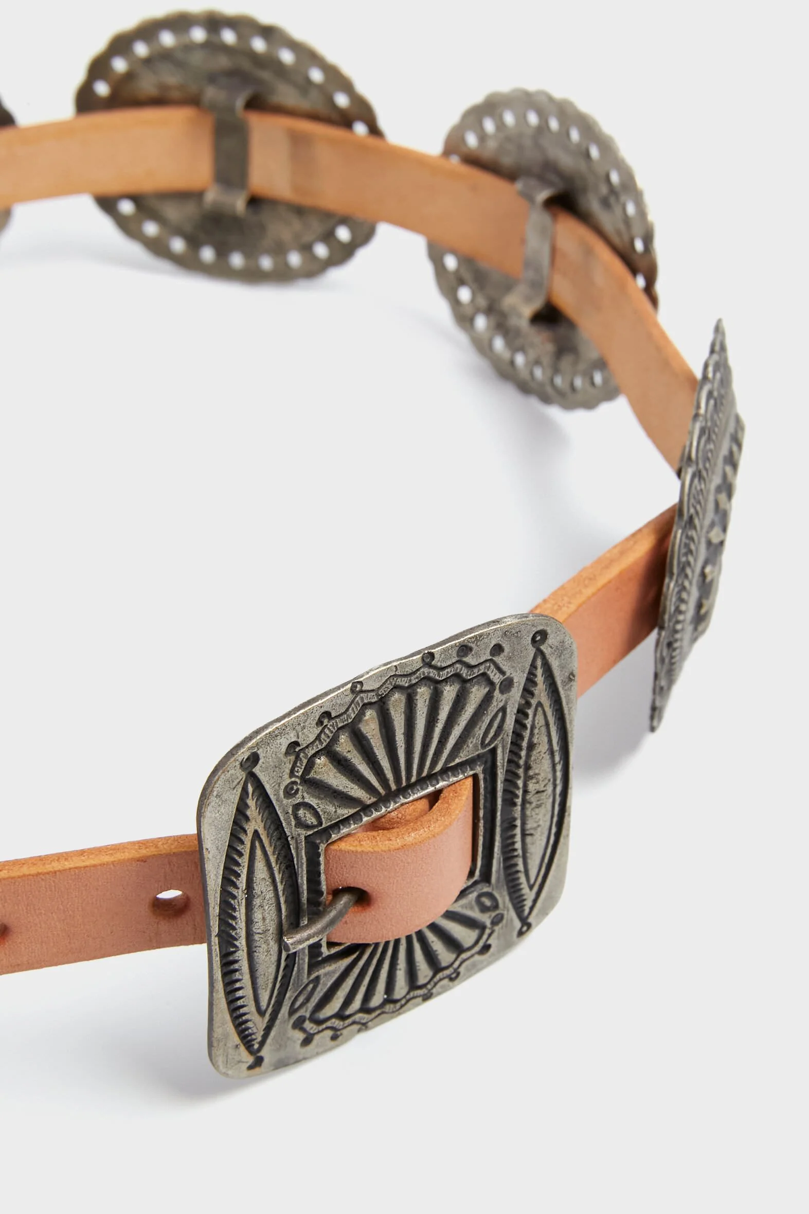 Natural Distressed Leather Belt - Image 4