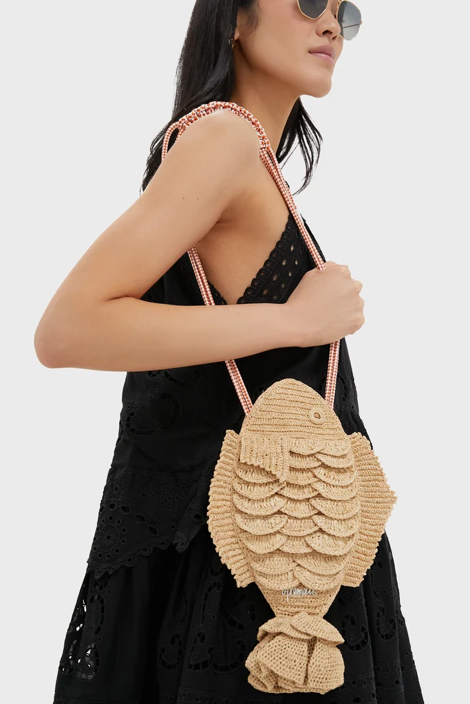 Natural Horizon Raffia Fish Crossbody - Image 2