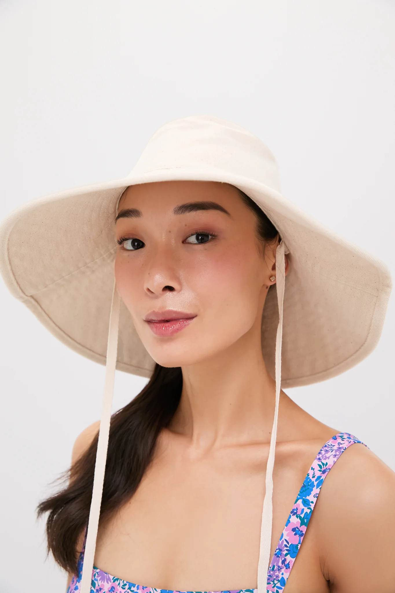 Natural Livvy Canvas Sunhat with Removable Chinstrap - Image 2