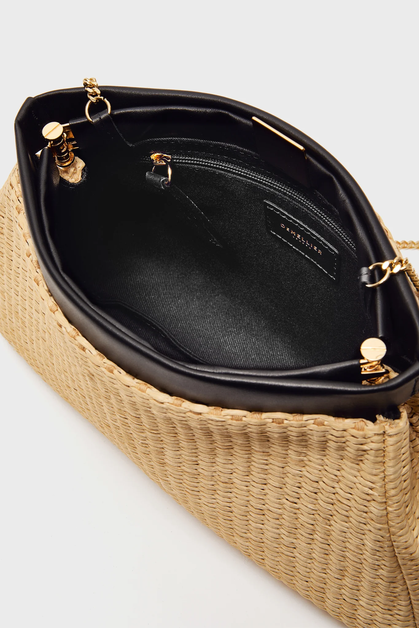 Natural Raffia and Black Cannes Clutch - Image 5