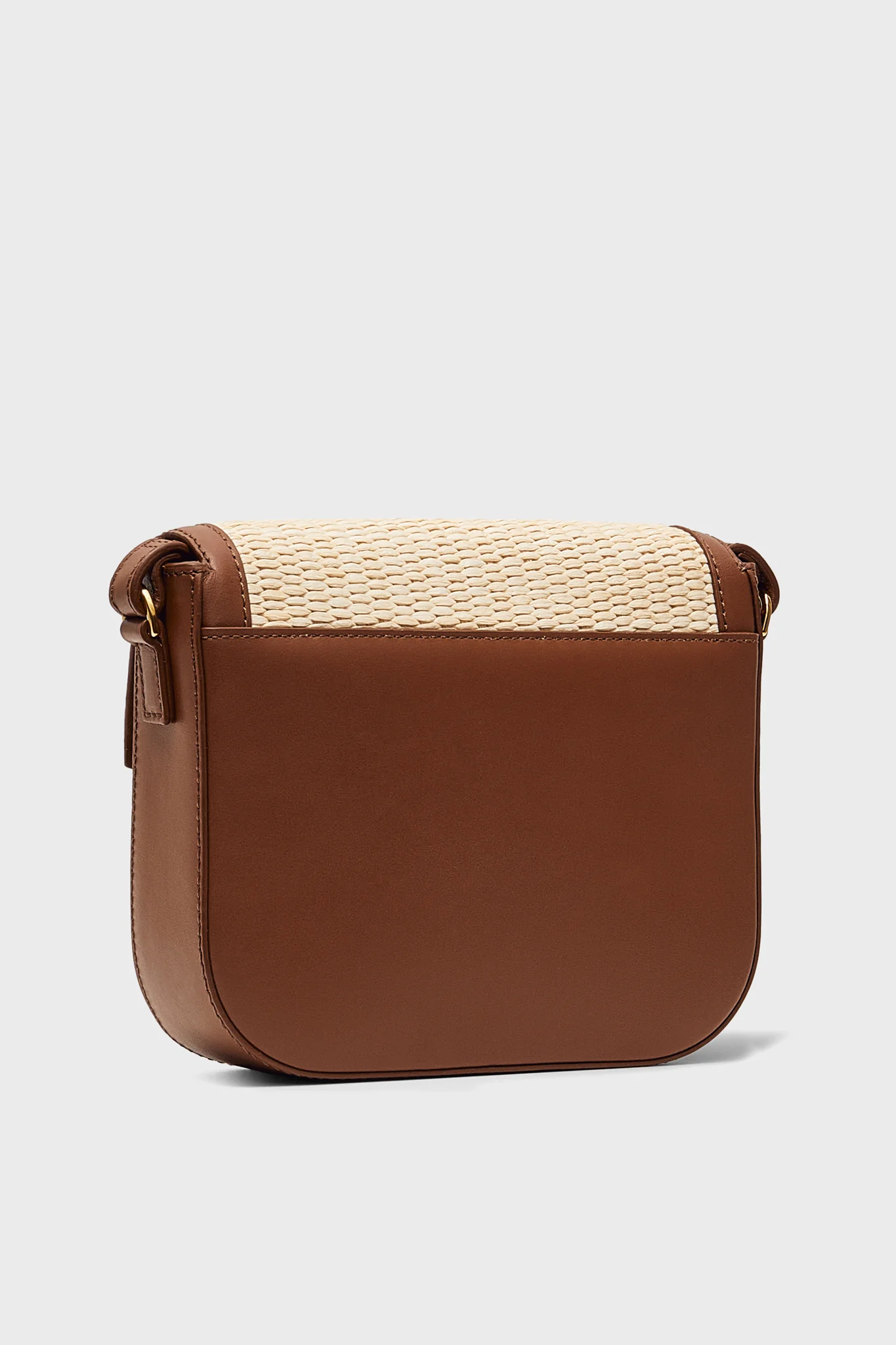 Natural Raffia and Tan Small Vancouver Crossbody - Image 4