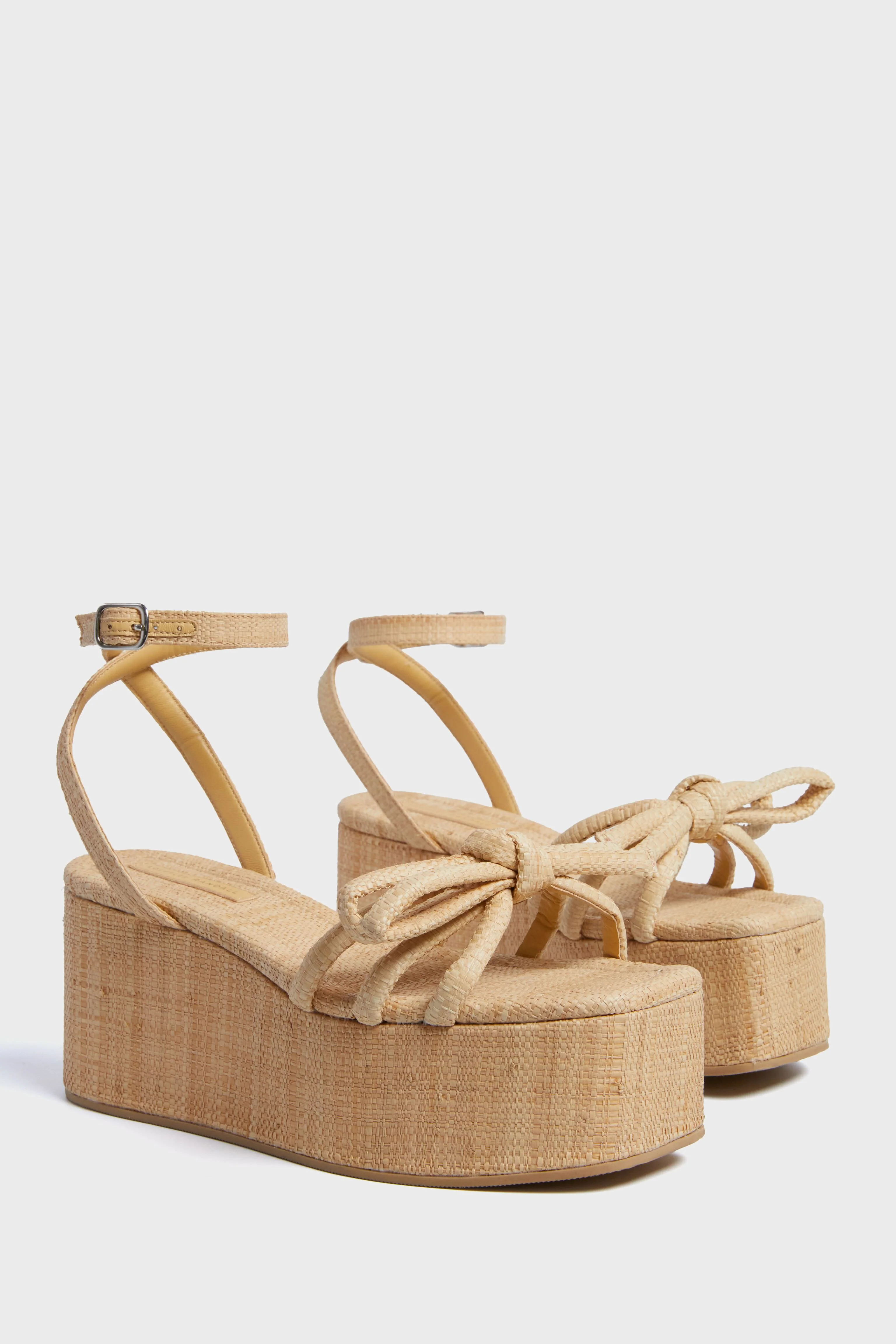 Natural Raffia Hudson Platform Sandals - Image 4