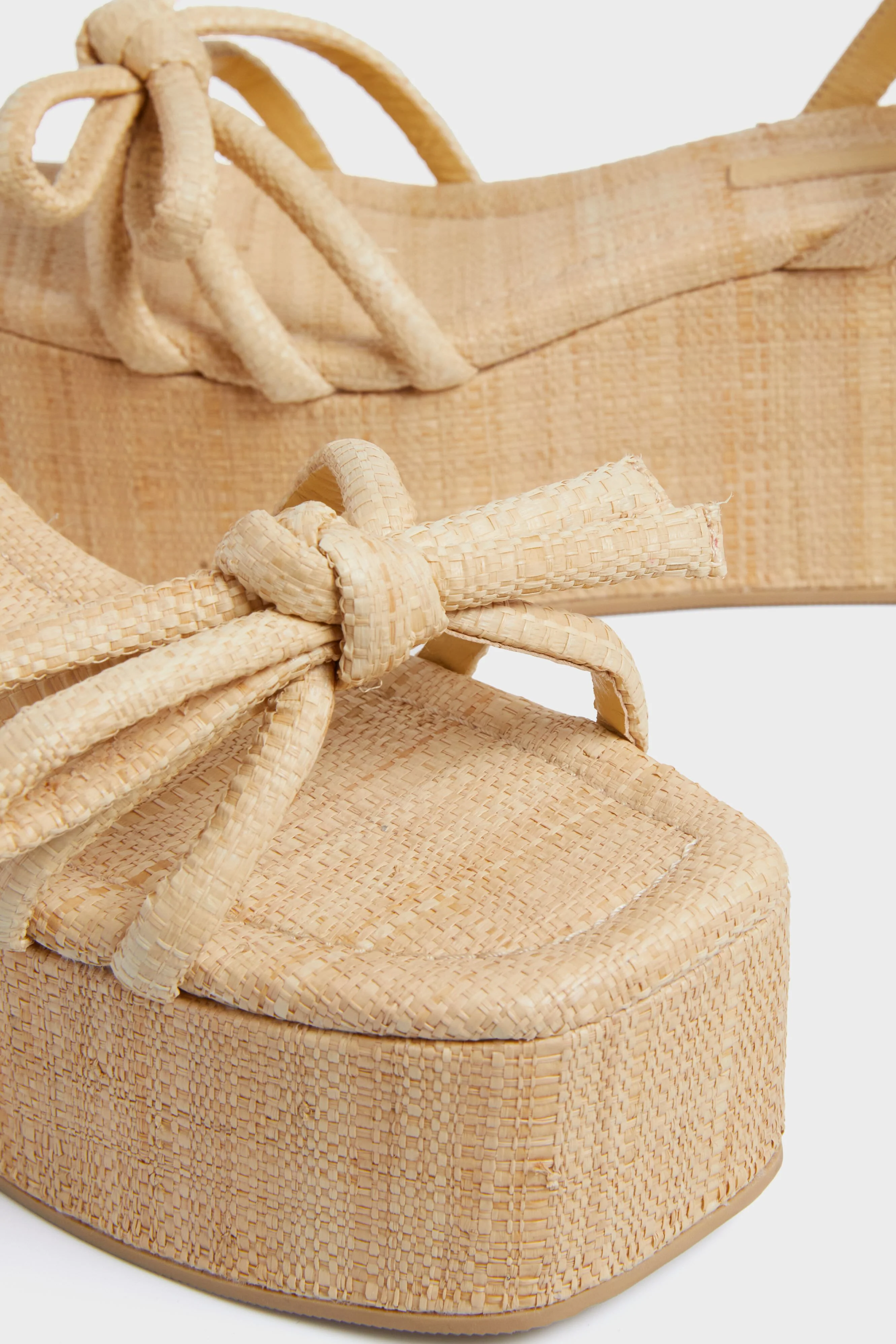 Natural Raffia Hudson Platform Sandals - Image 5