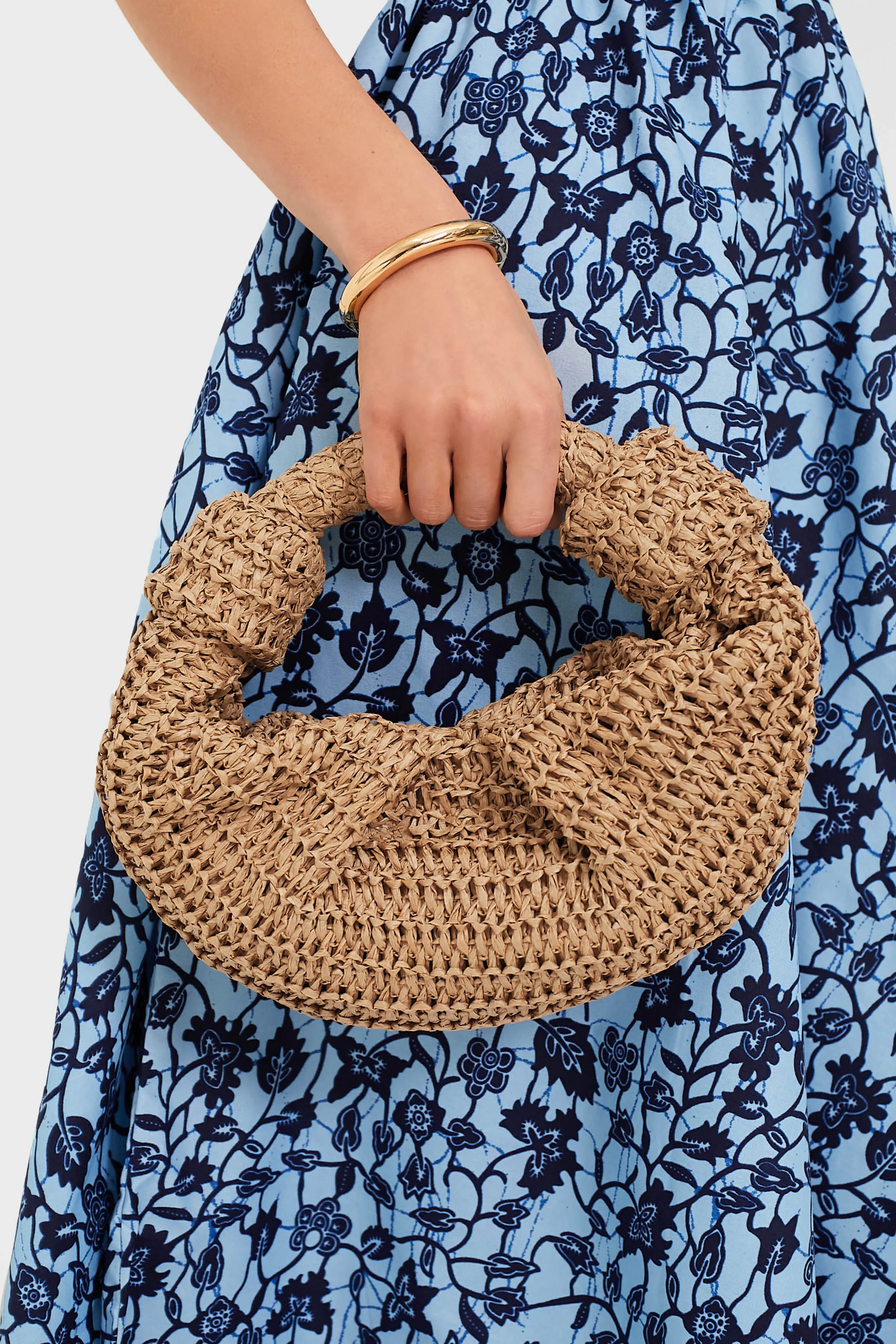 Natural Raffia Lopsy Bag - Image 2