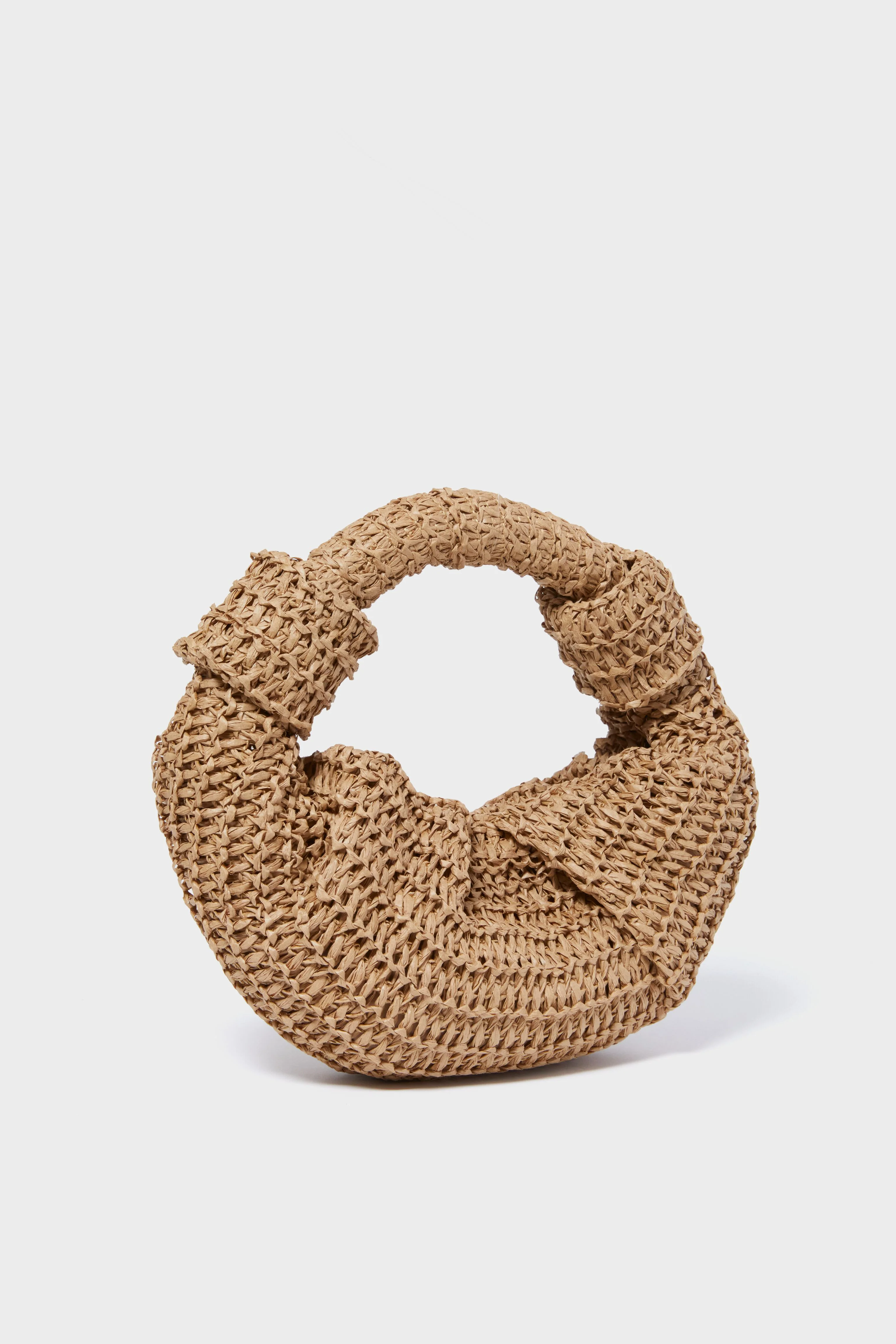 Natural Raffia Lopsy Bag - Image 5