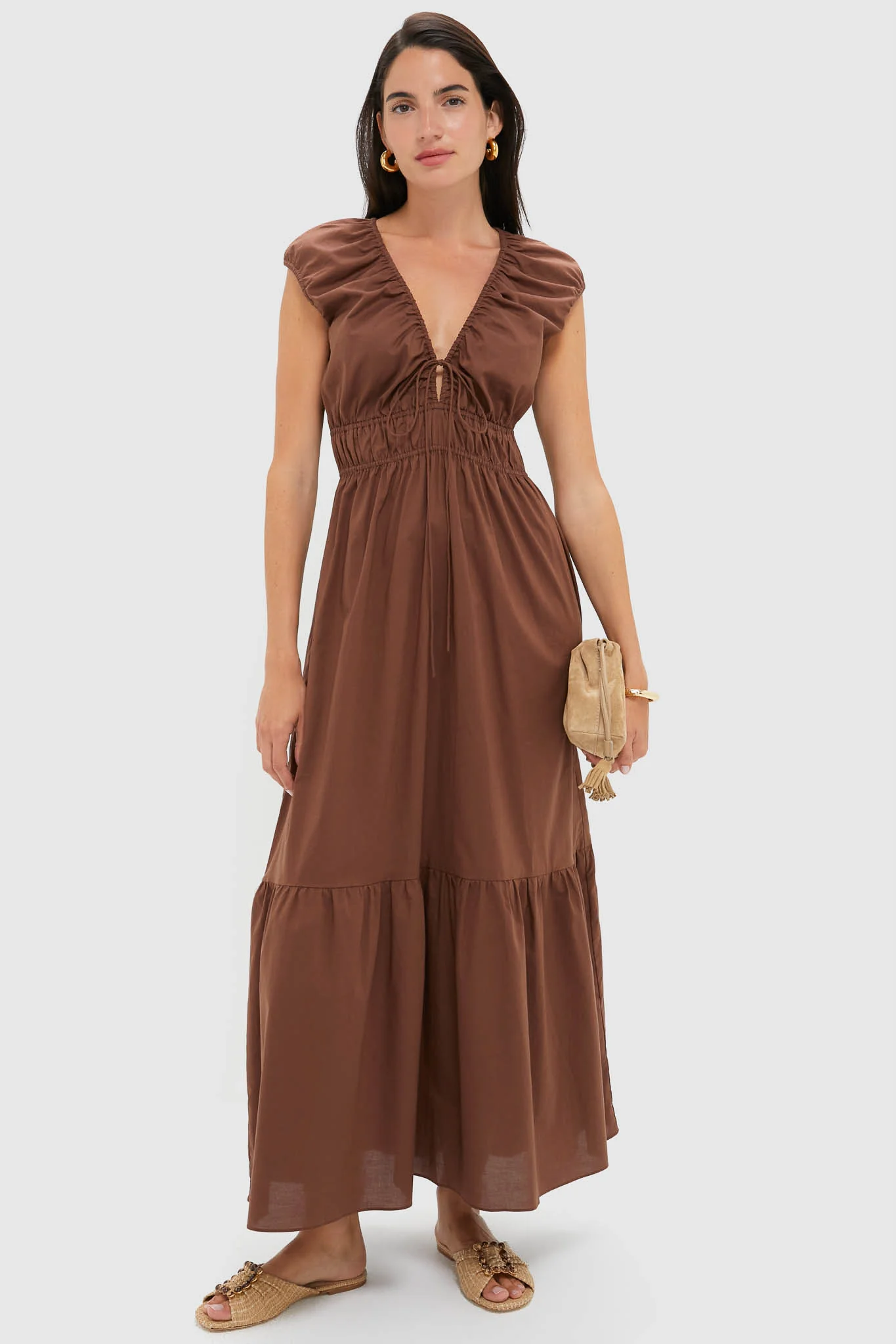 Larroude x Chloe Gosselin Natural Raffia Nova Flat Sandals - Image 3