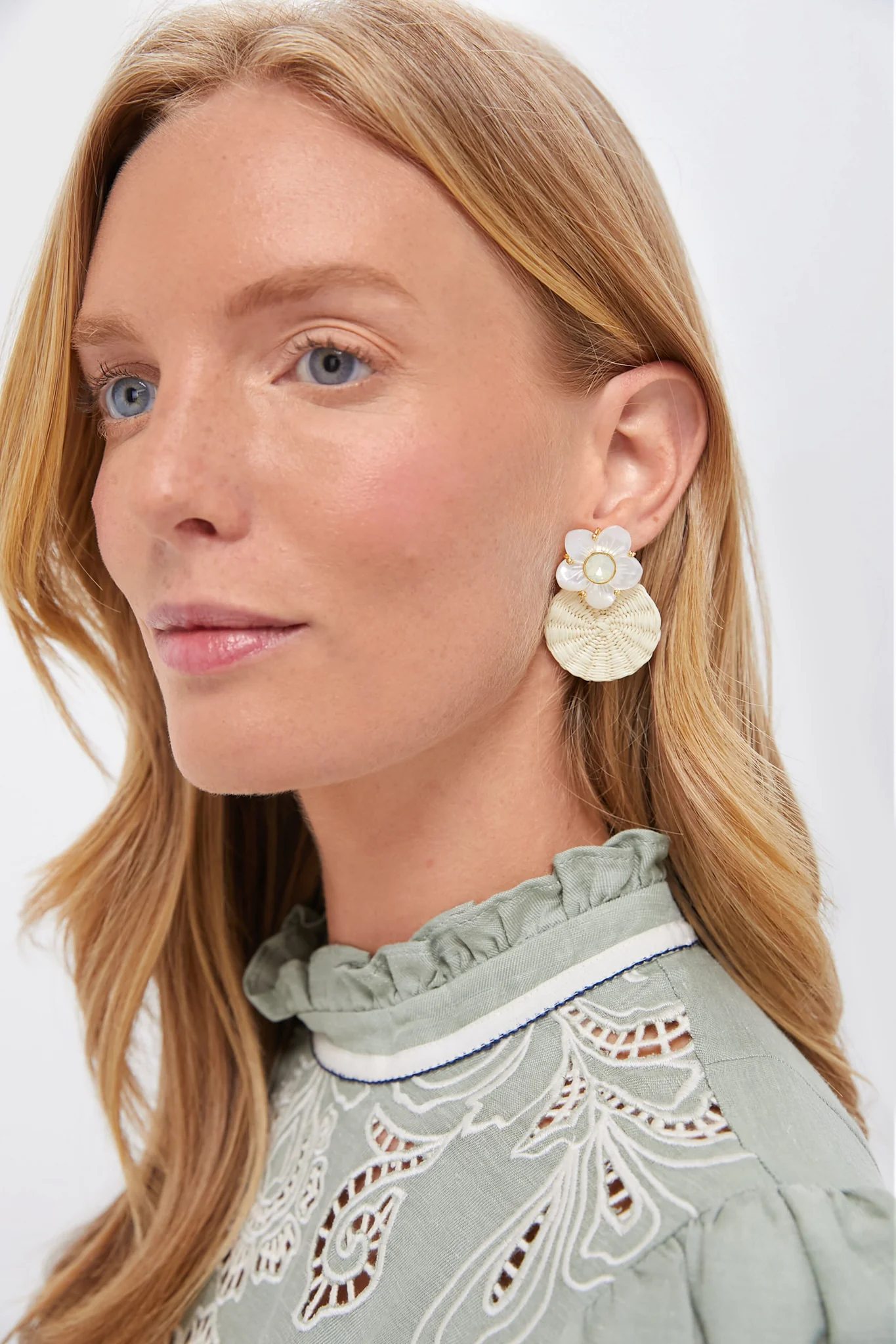 Natural Shell Garden Iraca Studs - Image 3