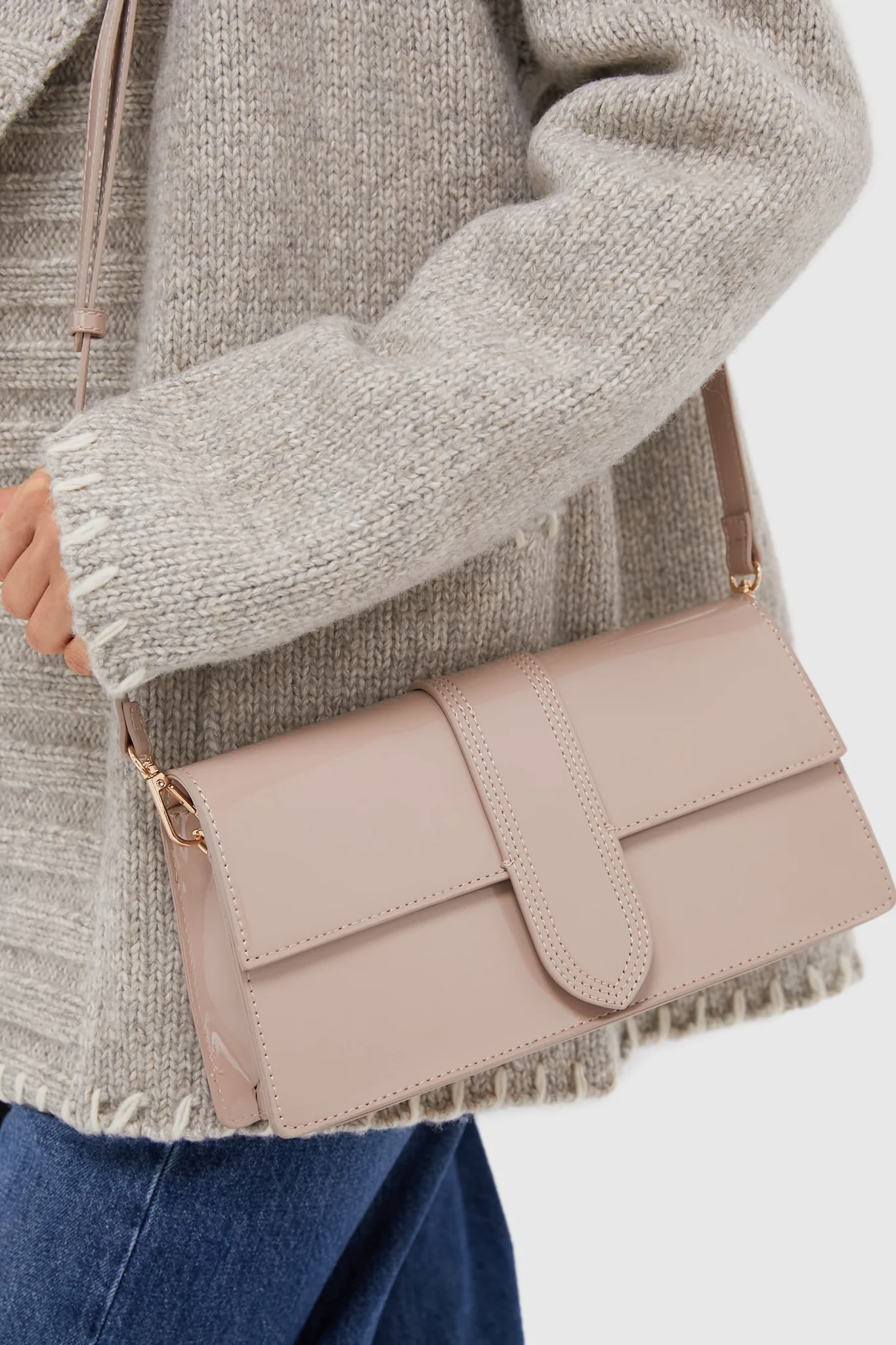 Natural Violet Patent Bag - Image 2