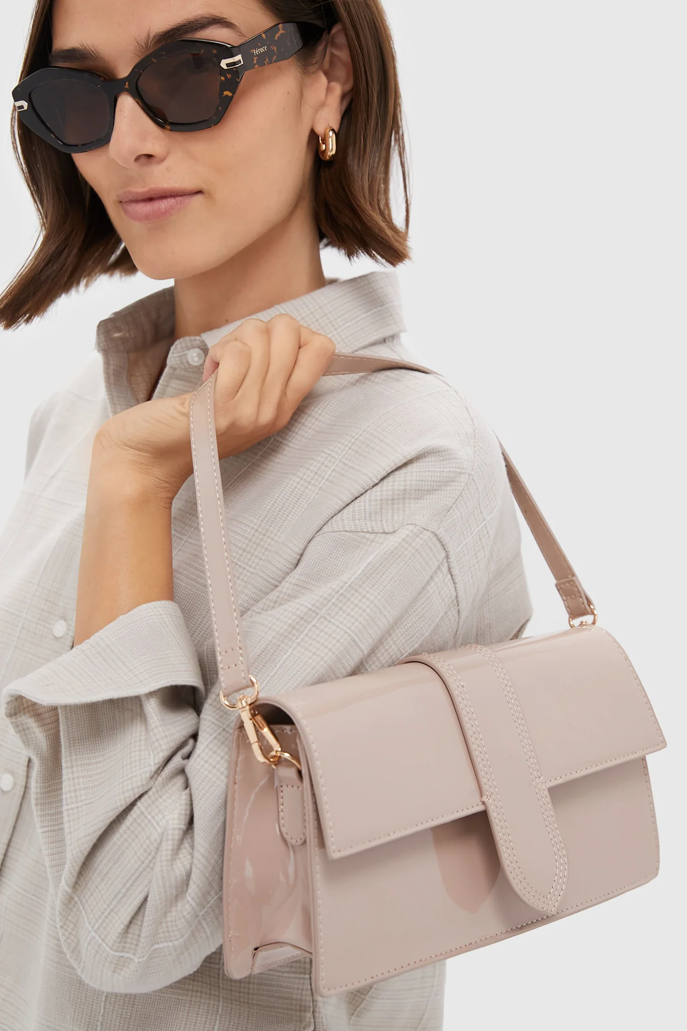 Natural Violet Patent Bag - Image 5