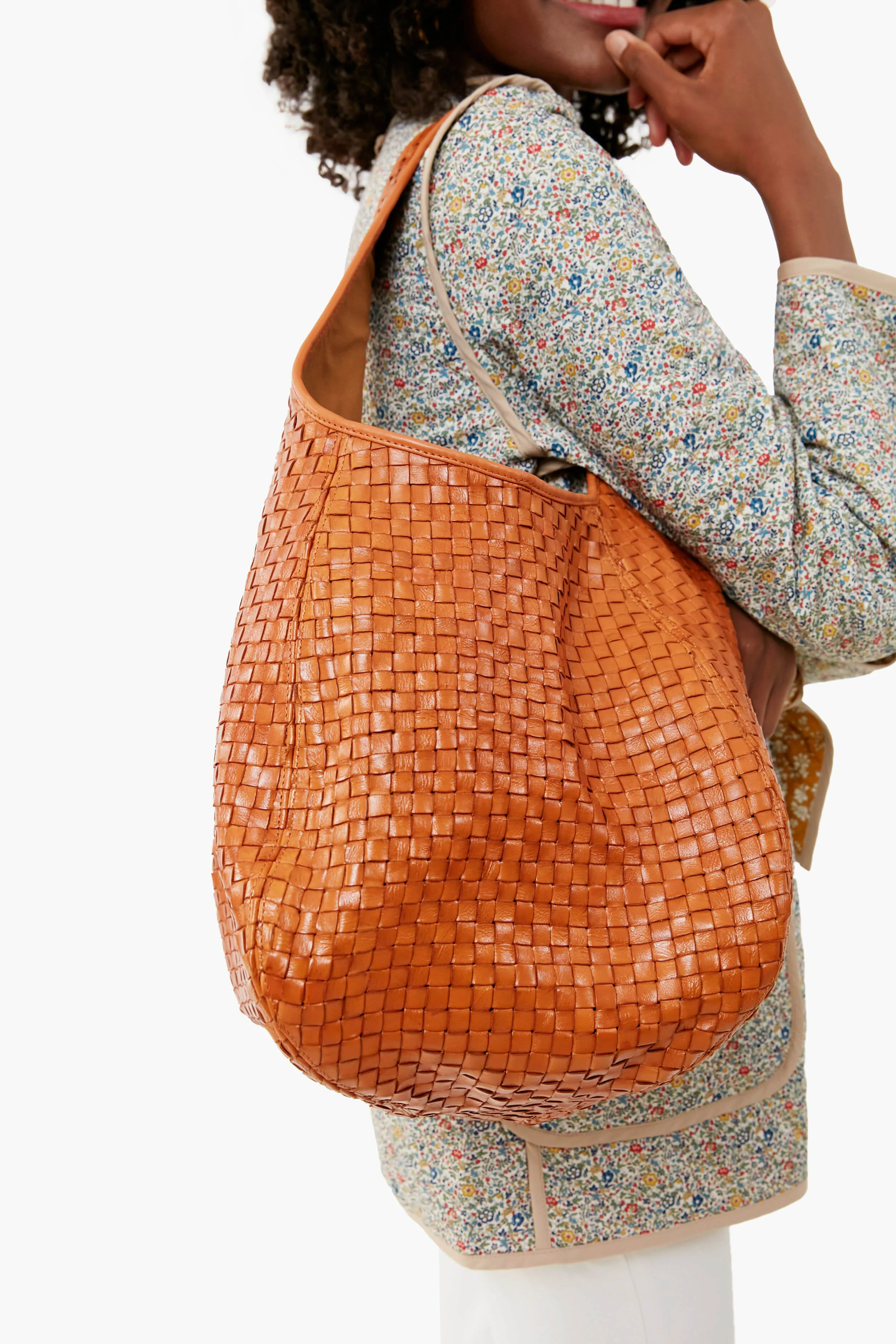 Natural Woven Checker Bando Bag - Image 2