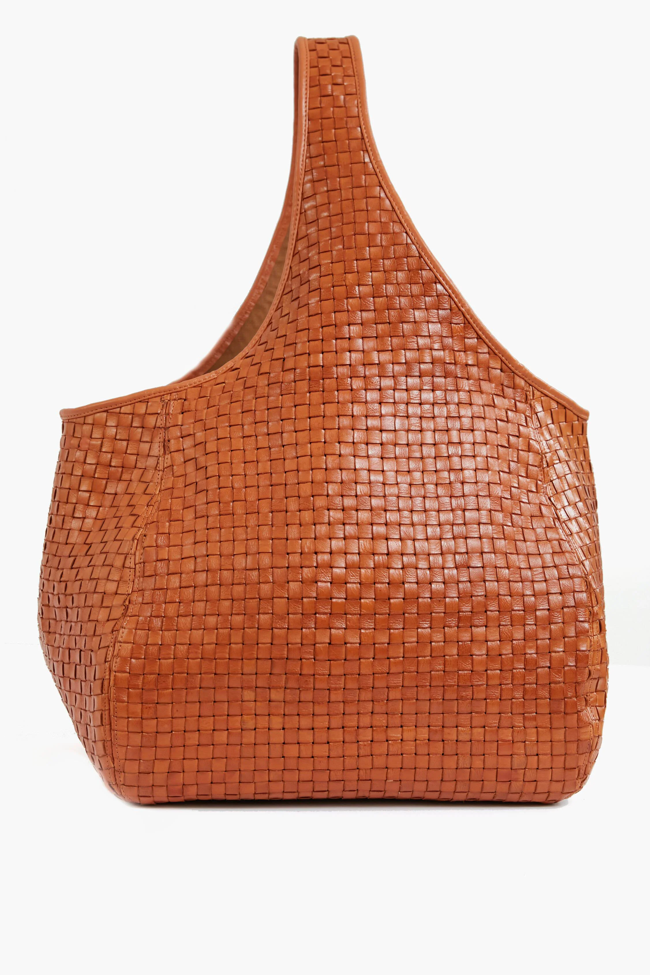 Natural Woven Checker Bando Bag - Image 5