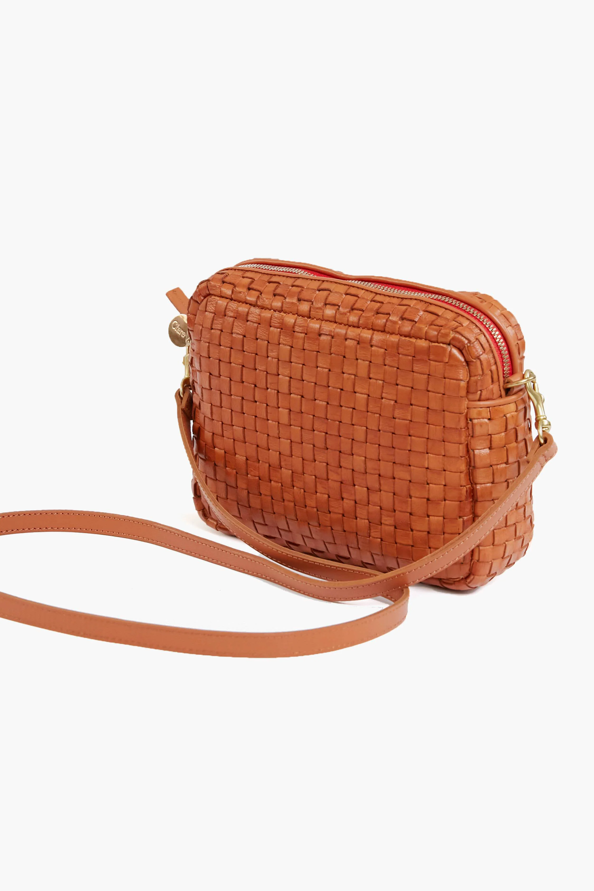 Natural Woven Checker Midi Sac - Image 5
