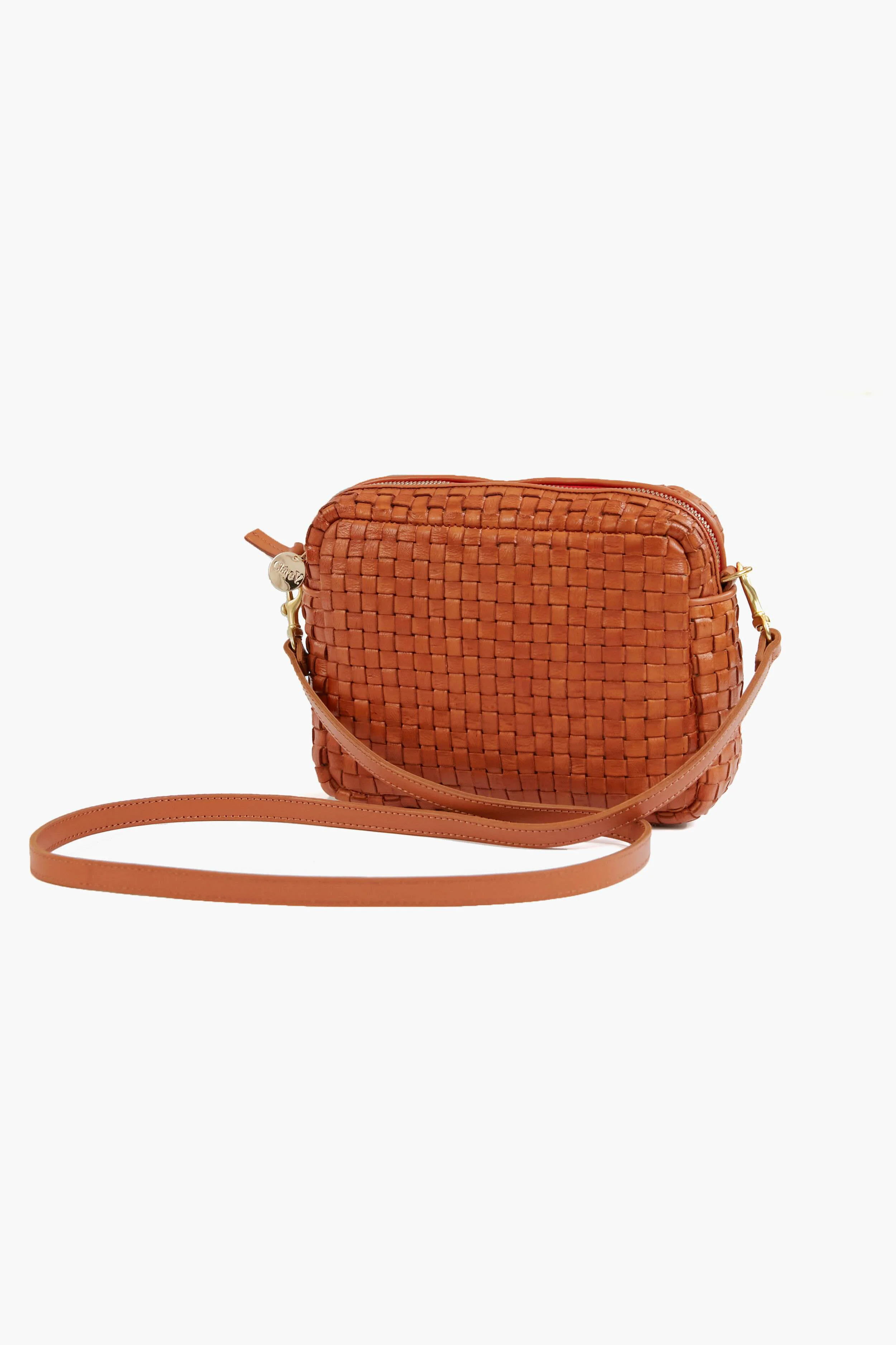 Natural Woven Checker Midi Sac - Image 6