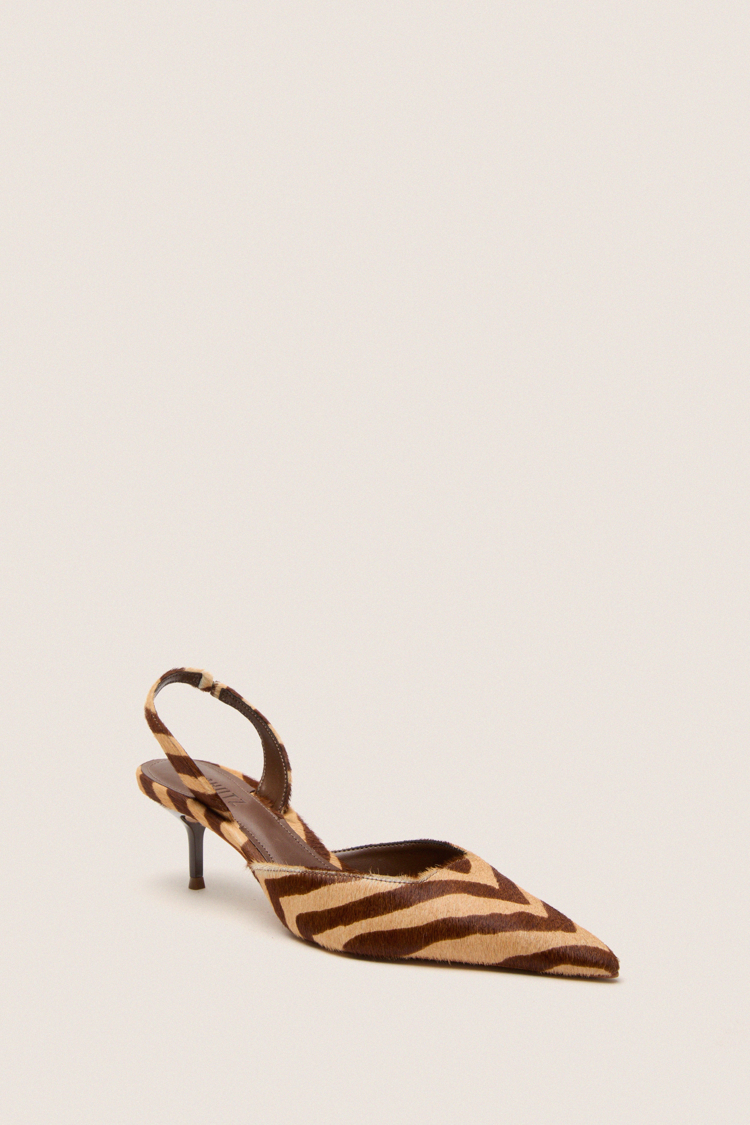 Natural Zebra Paola Mid Heels