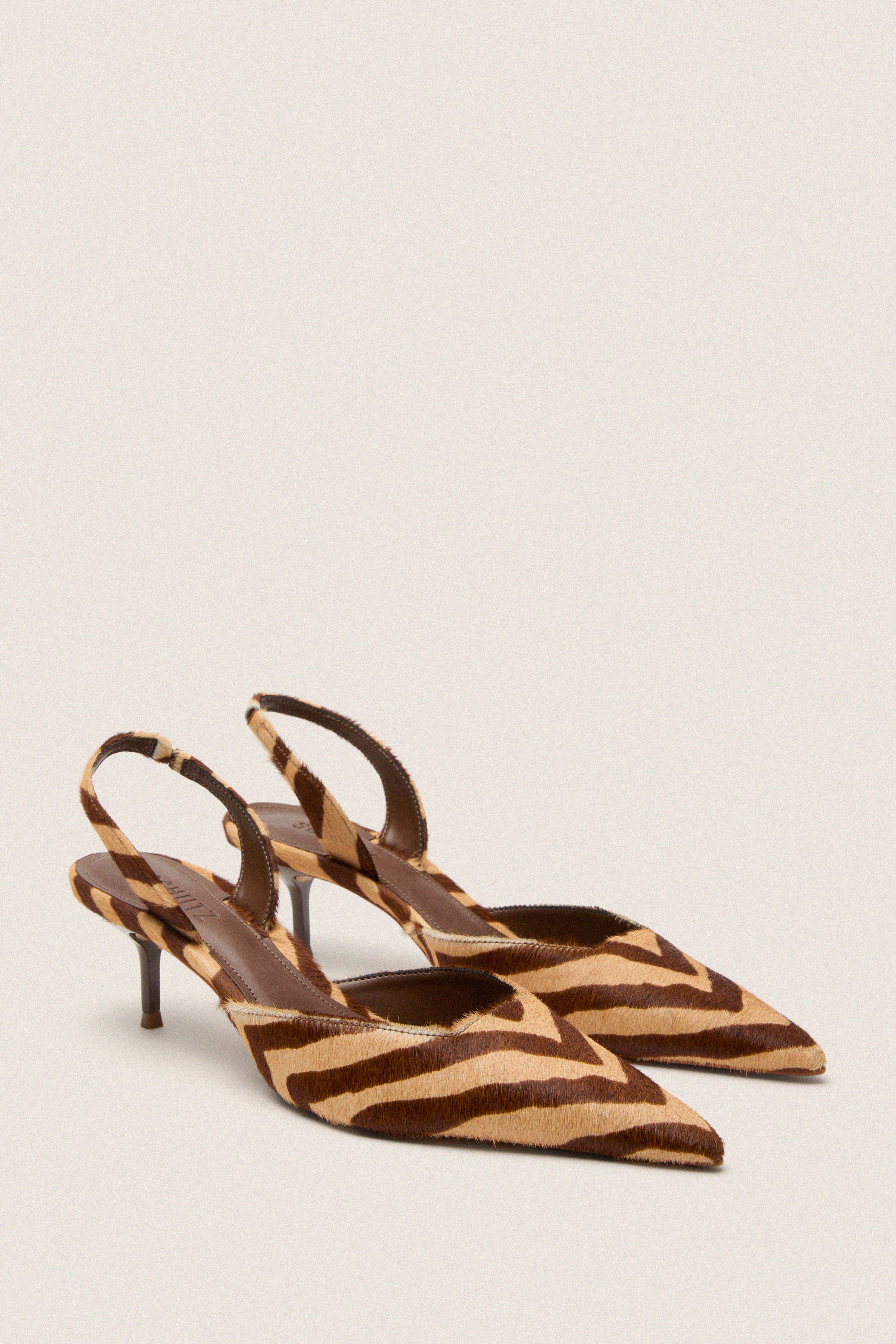 Natural Zebra Paola Mid Heels - Image 4