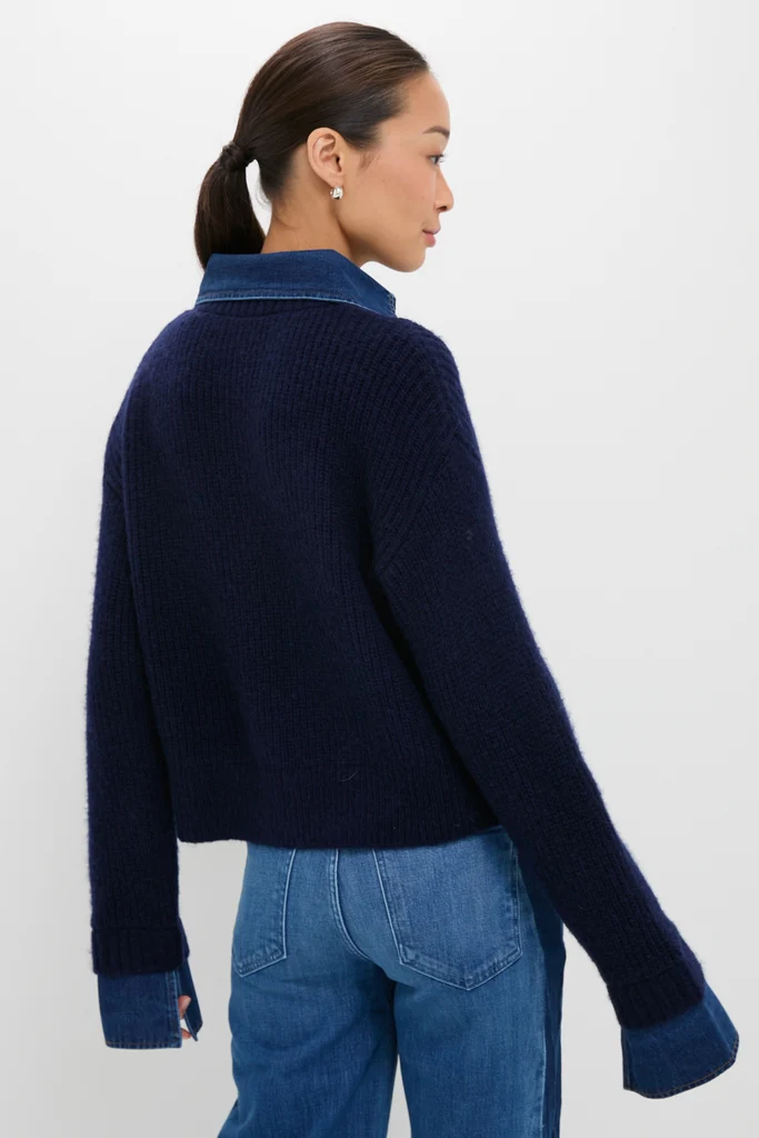 Navy and Denim Harvey Sweater - Image 4