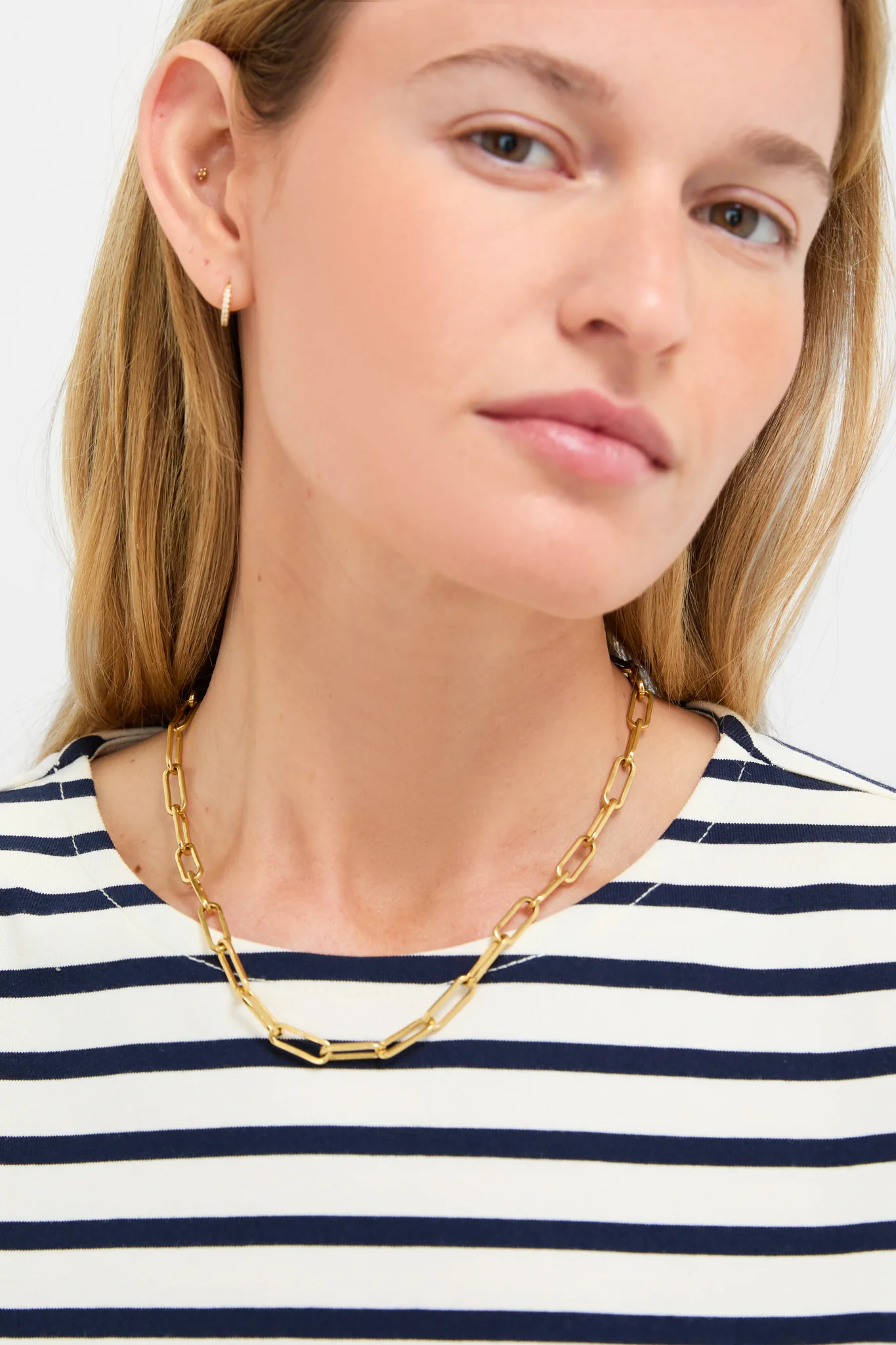 Navy and Ivory Stripe Knit Odie Tee - Image 5